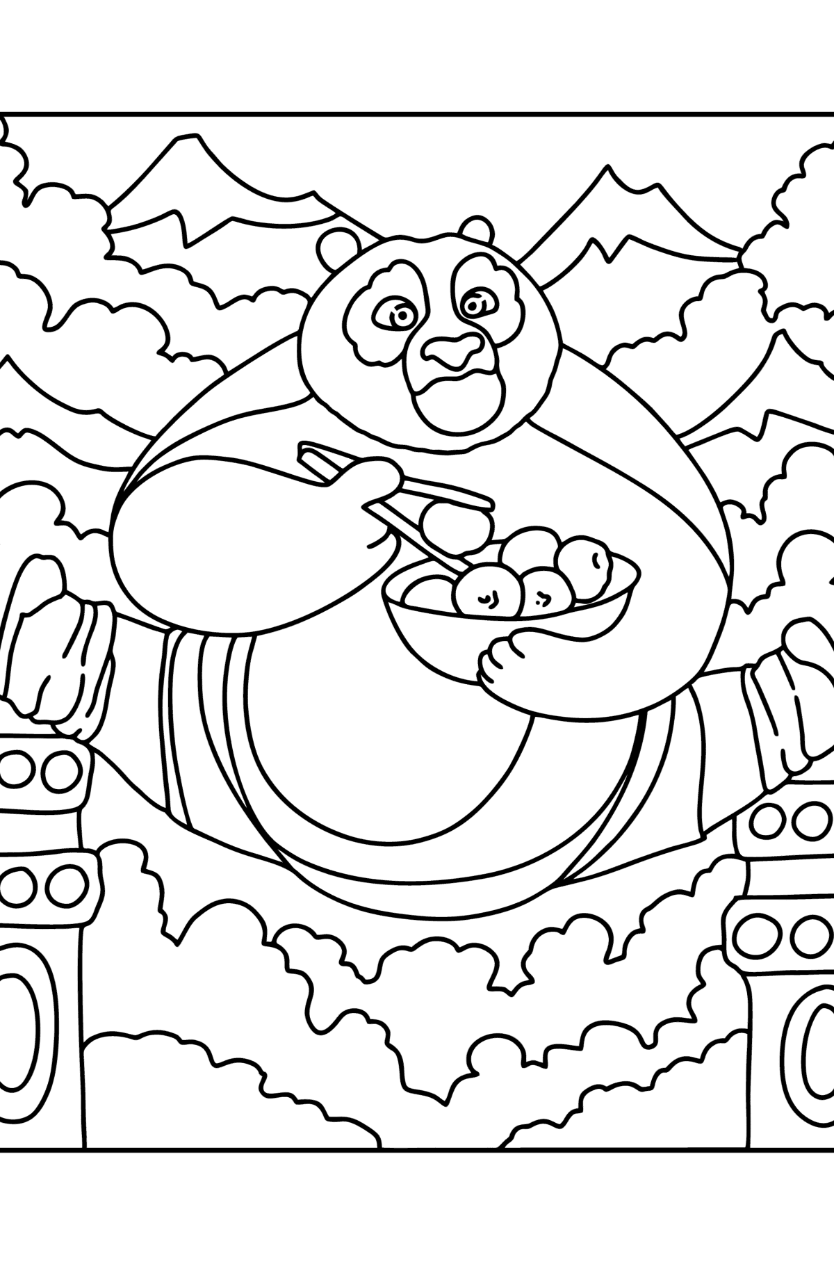 Dibujo de Kung fu panda Po para colorear - Dibujos para Colorear para Niños