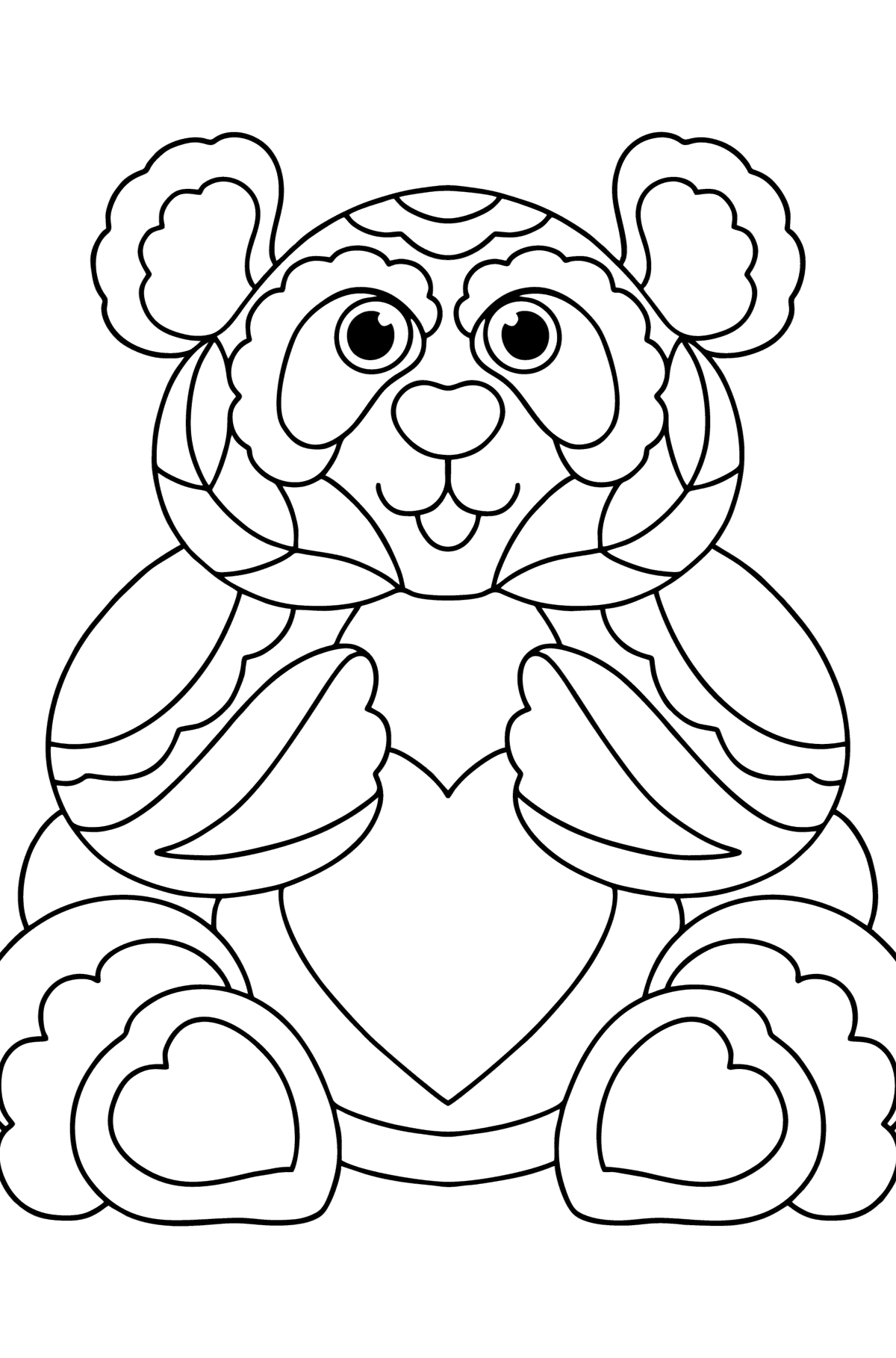 Tegning til fargelegging anti-stress panda - Tegninger til fargelegging for barn