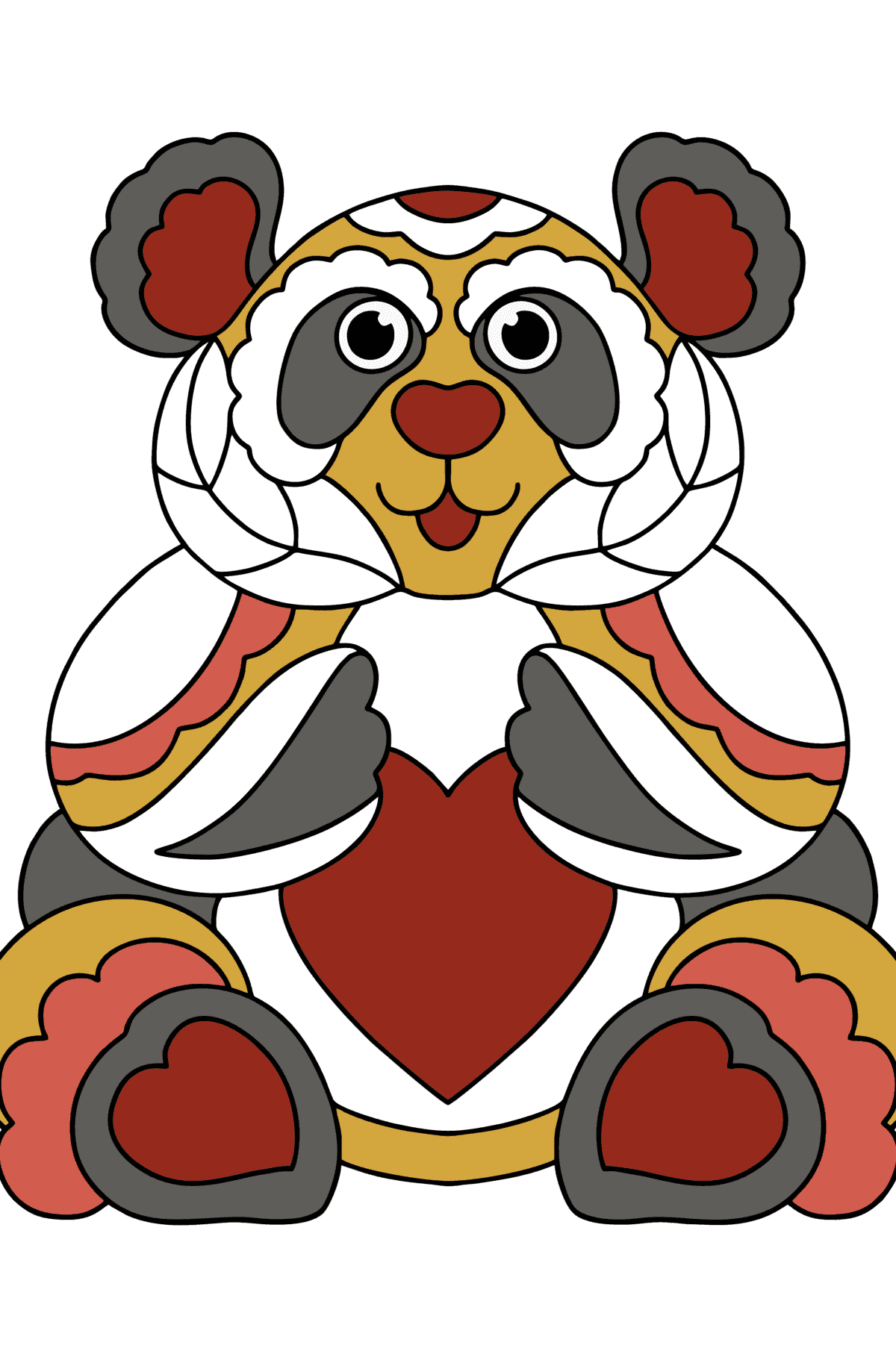 Panda antistress coloring page - Coloring Pages for Kids