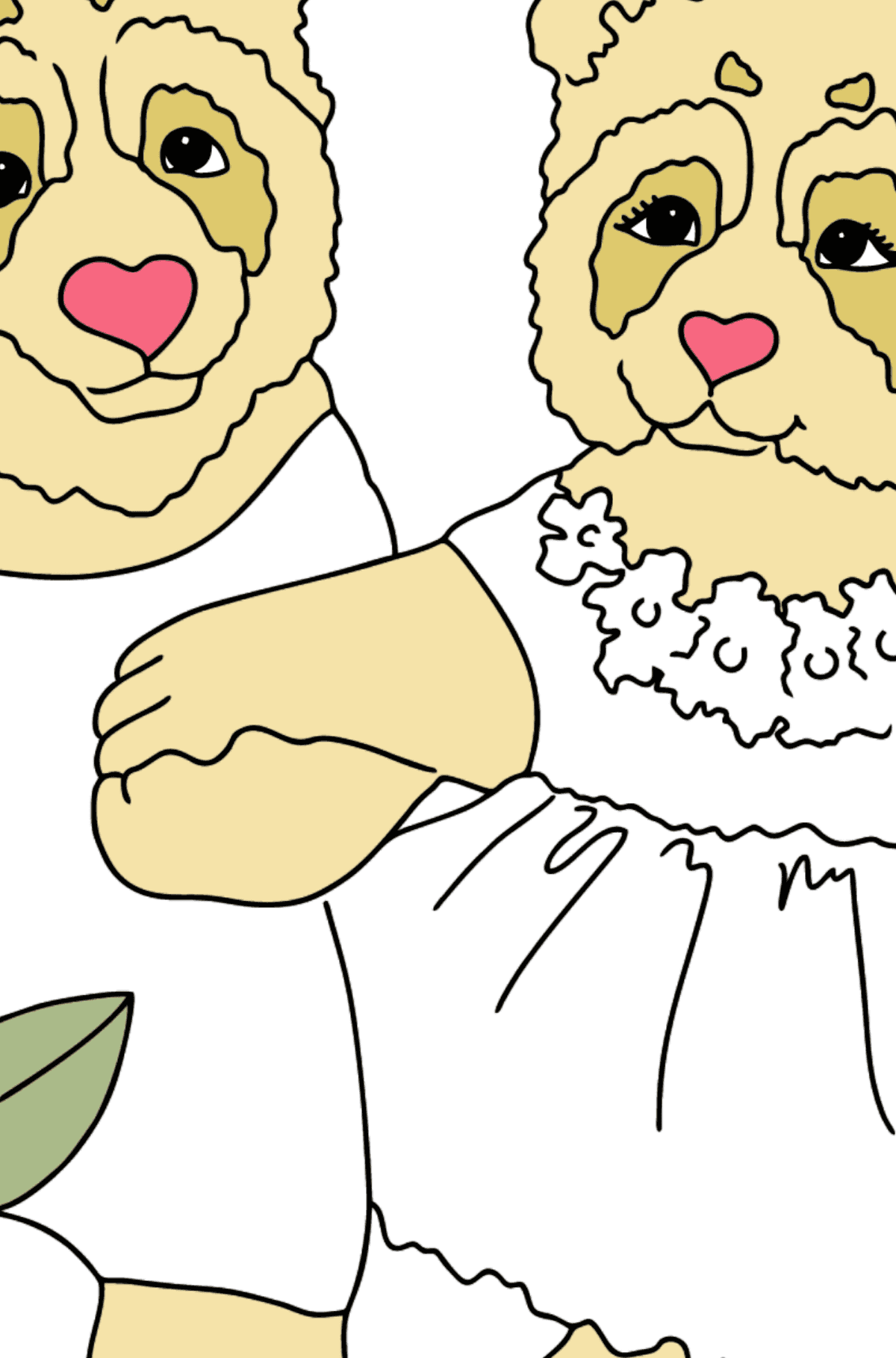 Dibujo de Imagen De Panda (Simple) para colorear - Colorear por Letras para Niños