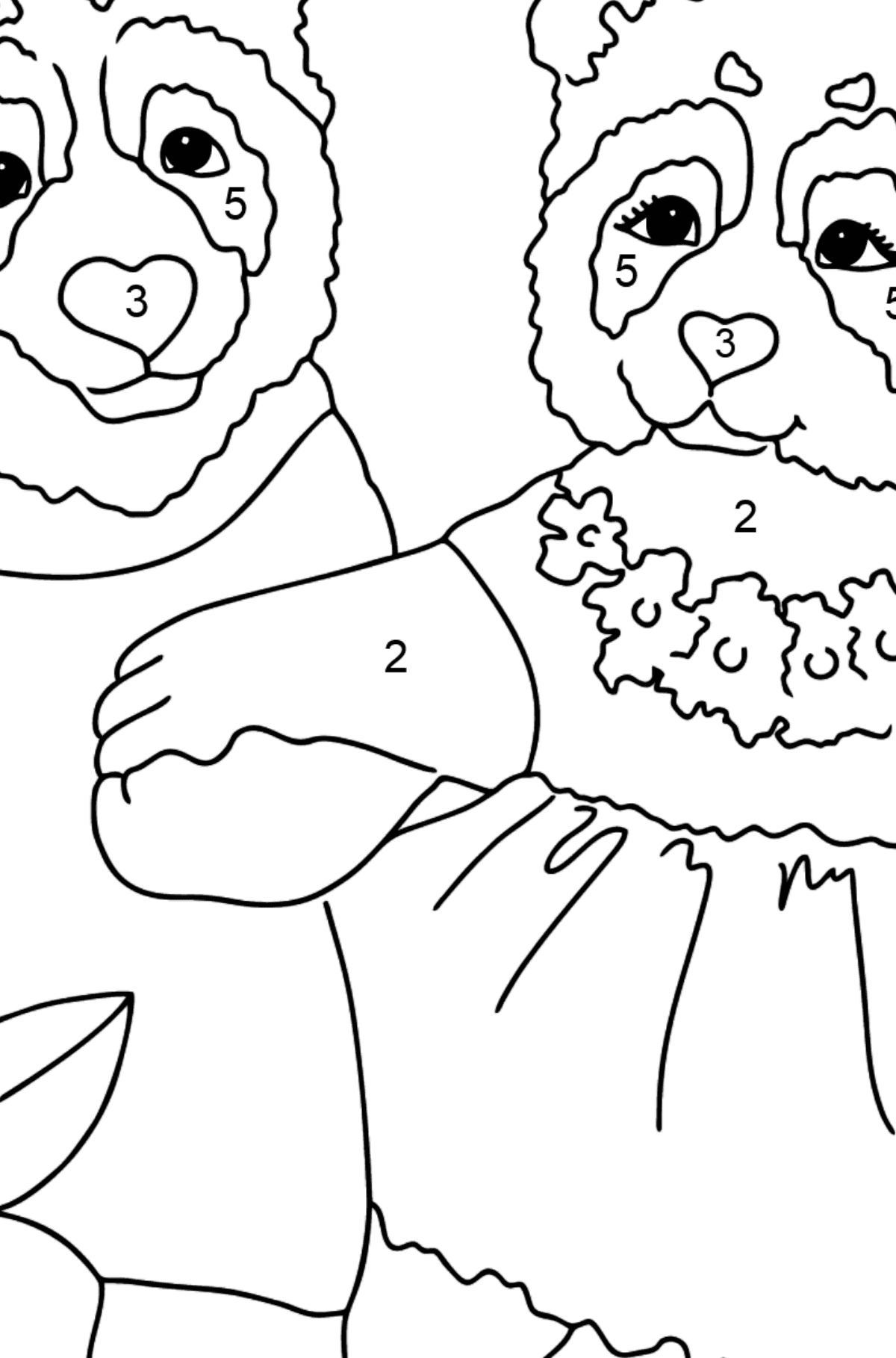 Panda Picture (Simple) coloring page - Coloring by Numbers for Kids