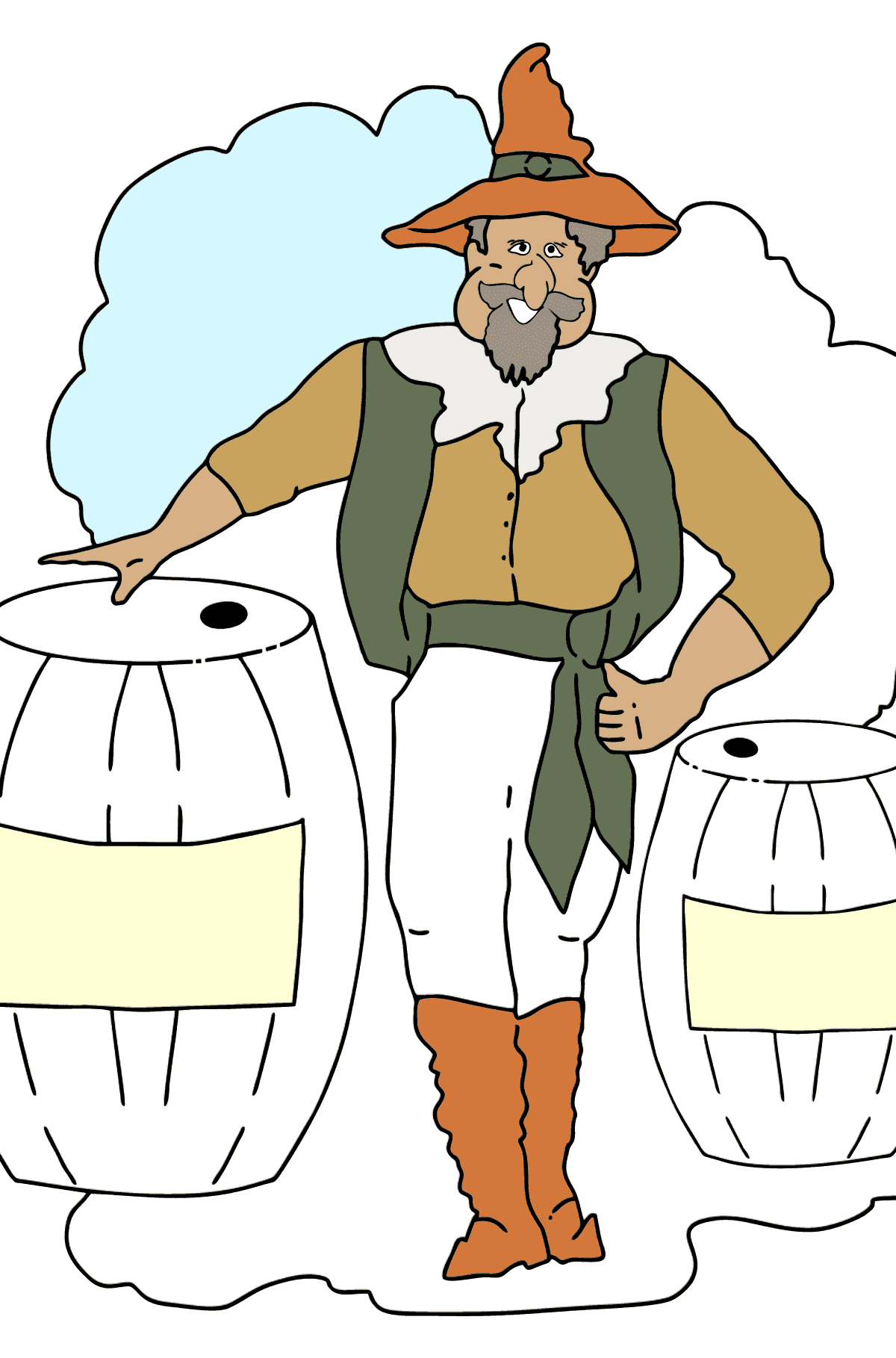 Coloring Page - A Pirate and Lemonade - Coloring Pages for Kids