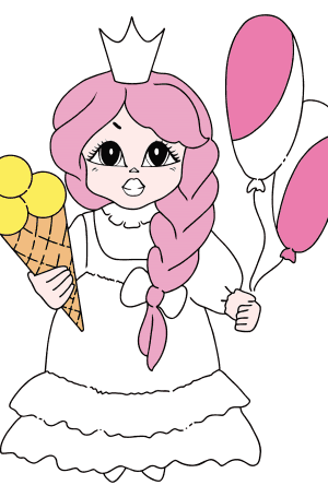 Romantic princess coloring page ??? Online and Print for Free!
