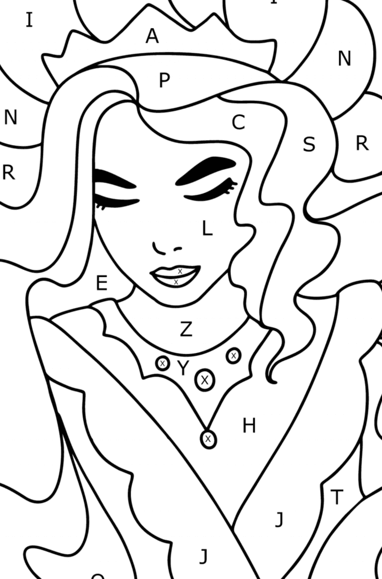 Målarbild Rosa hår prinsessa ♥ Måla Online och Skriv ut Gratis!