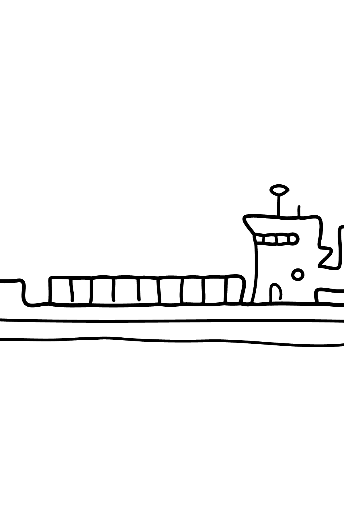 Tegning til farvning fragtskib - Tegninger til farvelægning for børn
