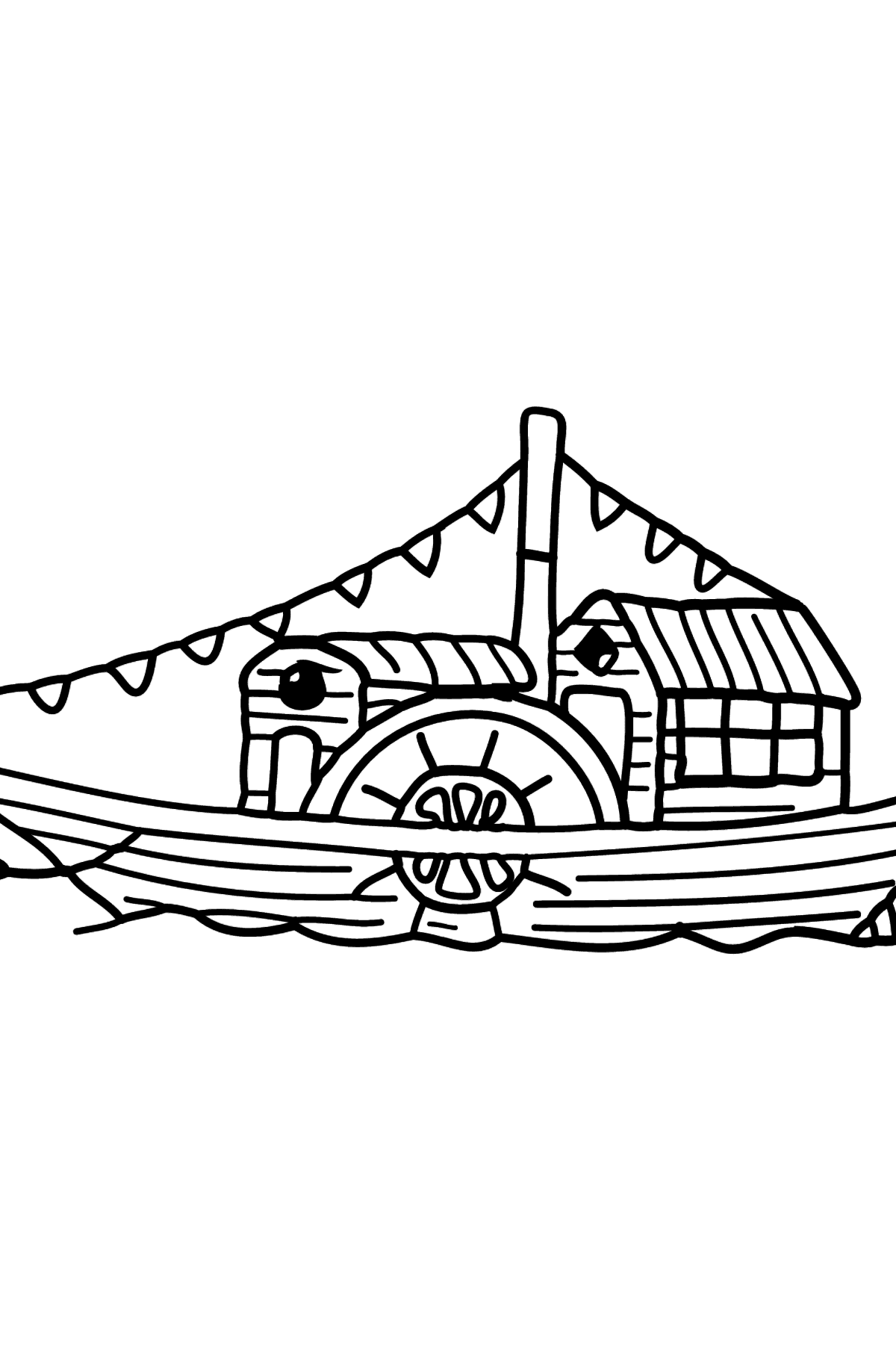 Розмальовка Кораблик - Розмальовки для дітей