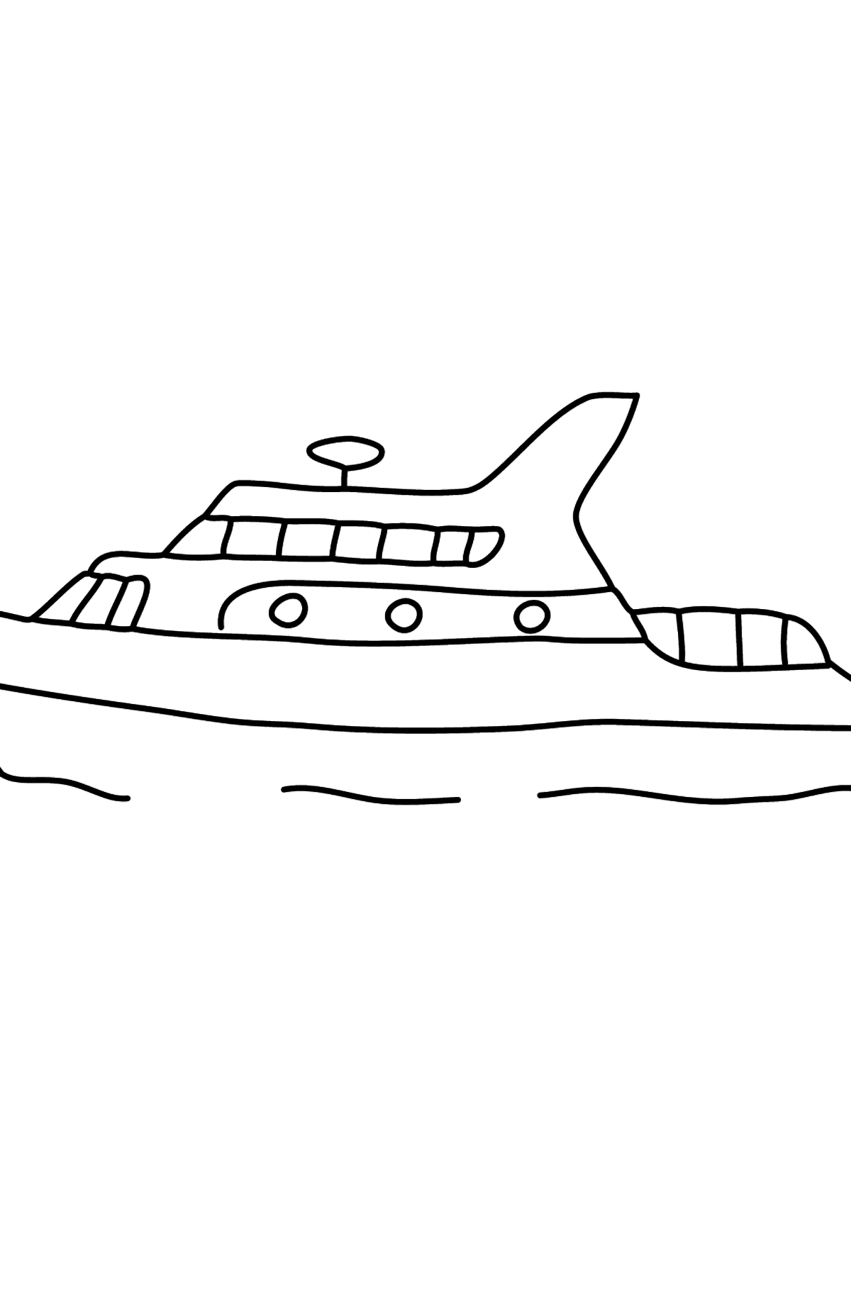 Розмальовка прогулянкова яхта - Розмальовки для дітей