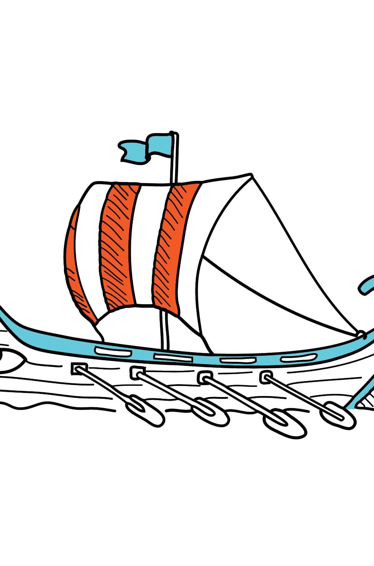 Bella nave da colorare - Disegni da colorare per bambini