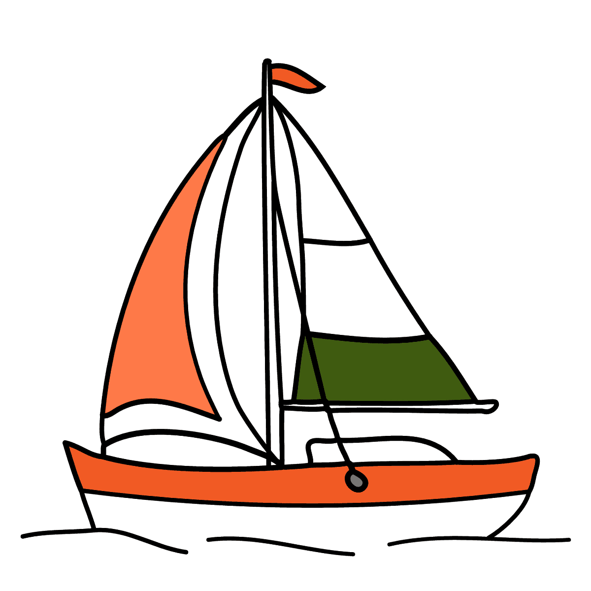 Парусная лодка раскраска