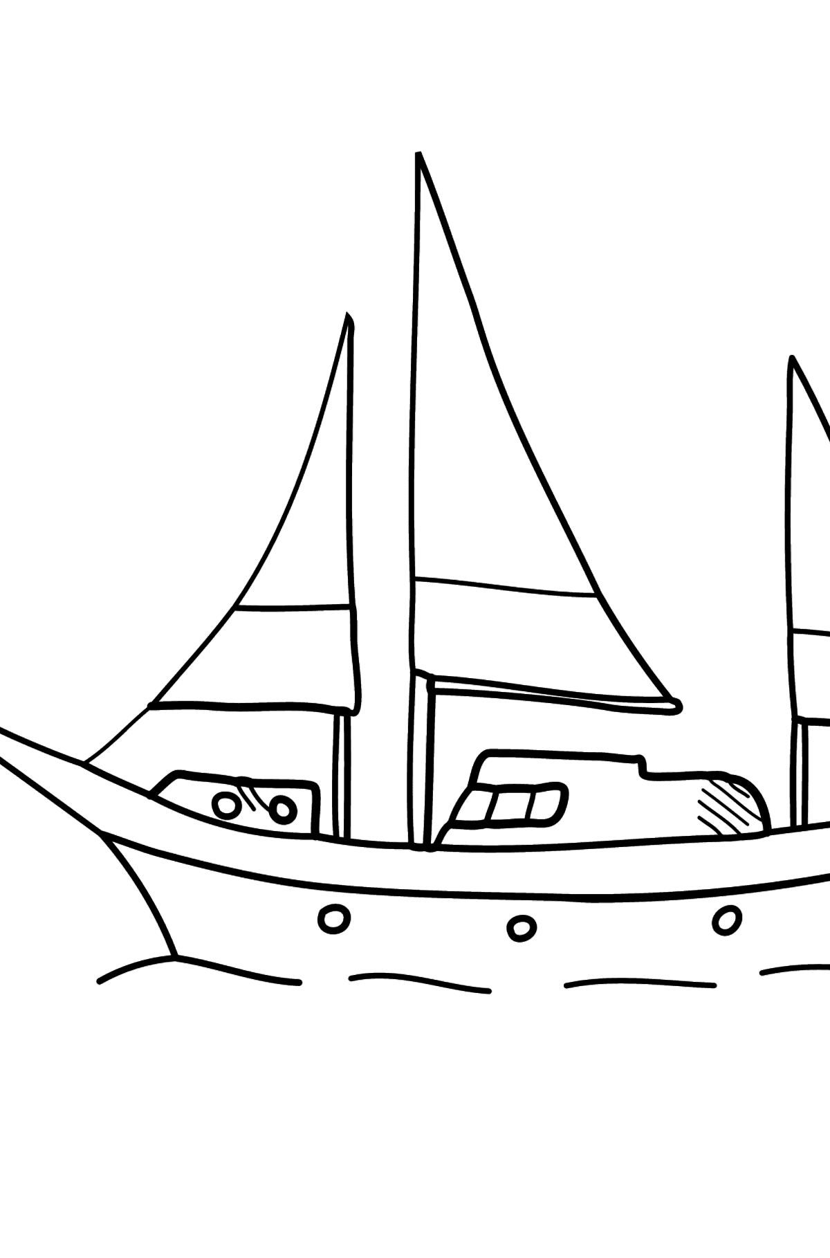 Просте Розмальовка Кораблик - Розмальовки для дітей