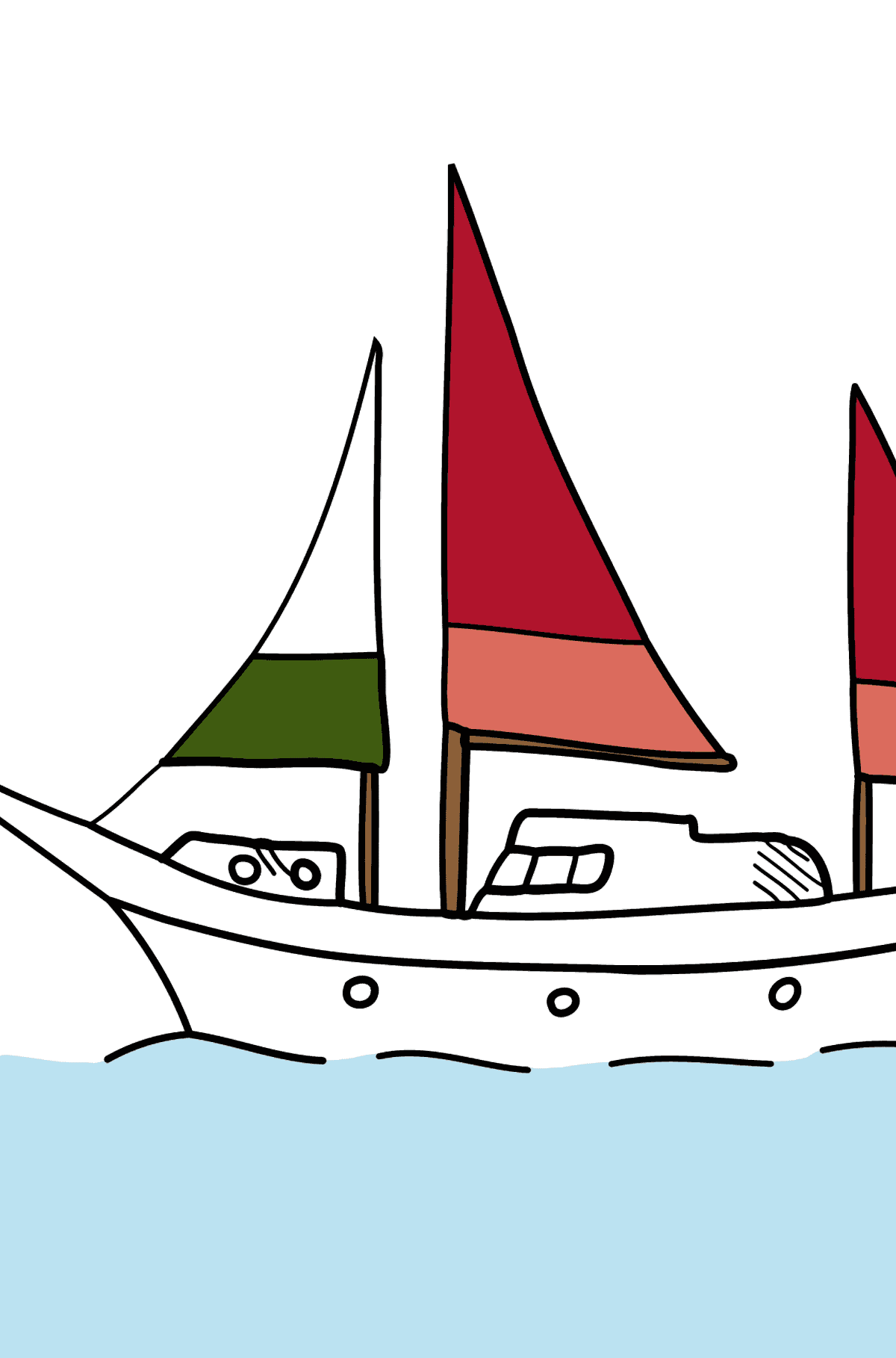Colorazione Barca - Disegni da colorare per bambini