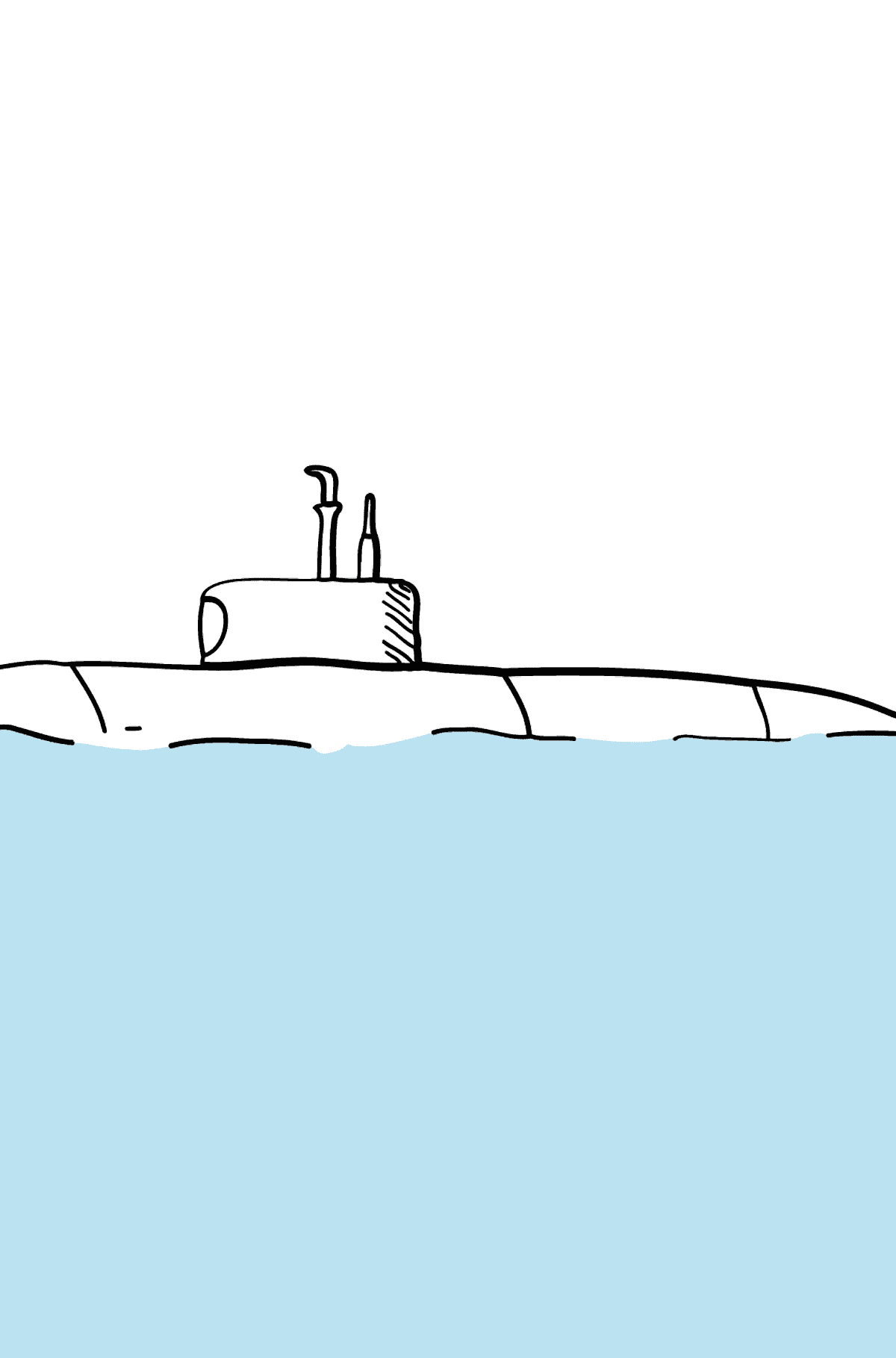 Раскраска подводная лодка - Картинки для Детей
