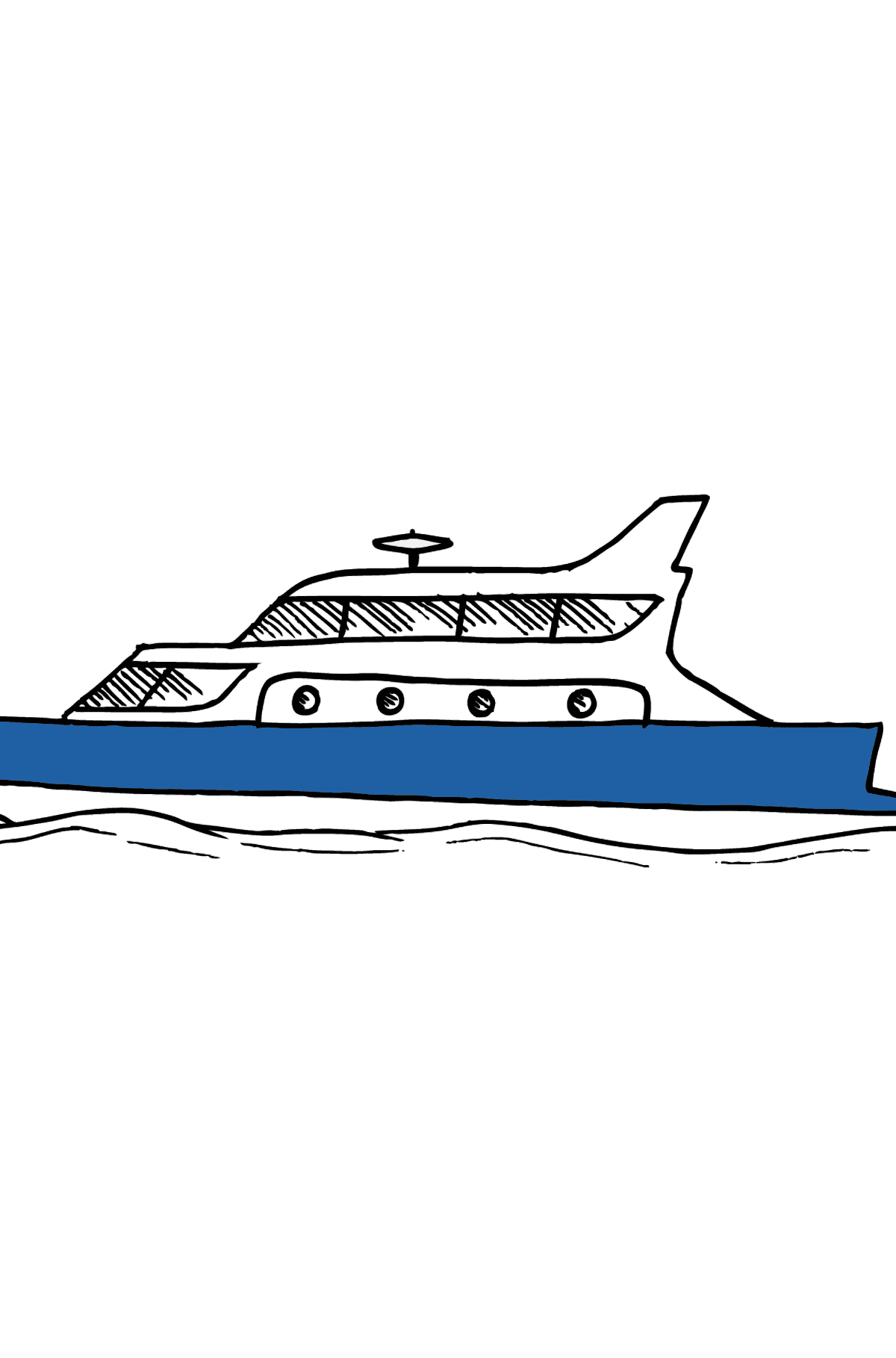 Coloriage de yacht - Coloriages pour les Enfants
