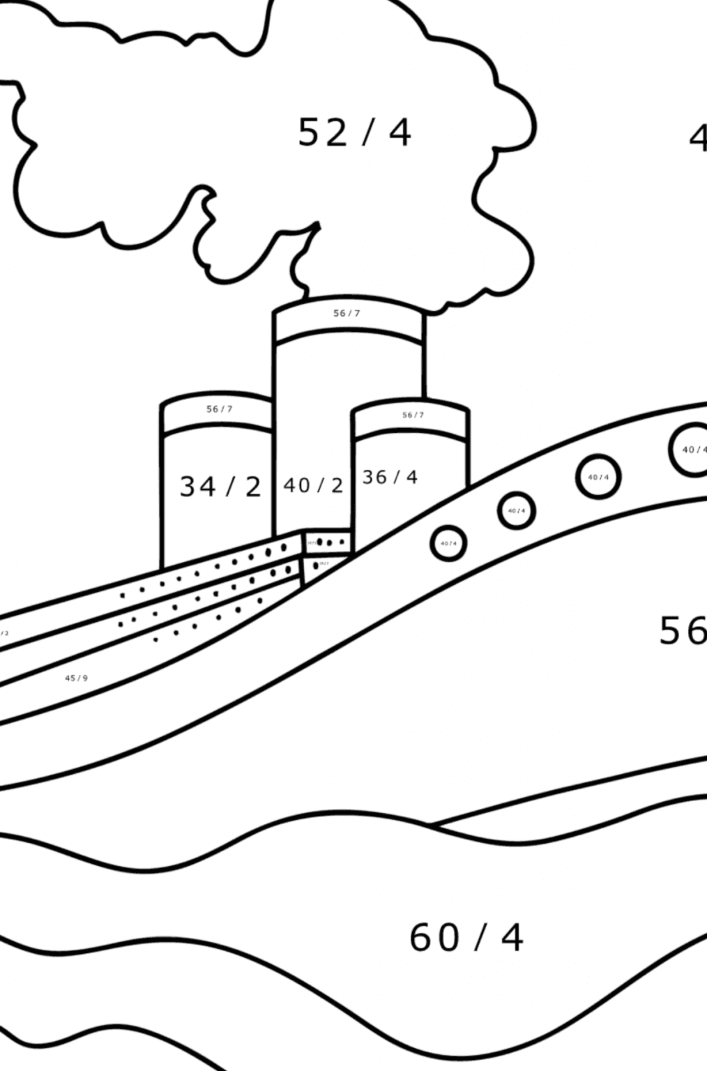 Раскраска Большой круизный лайнер ♥ Онлайн и Распечатать