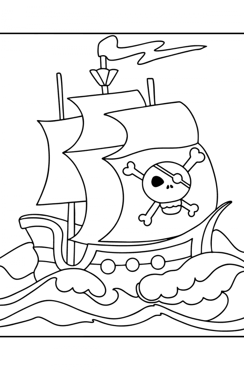 Ausmalbild Piratenschiff ♥ Kostenlos Drucken und Online!