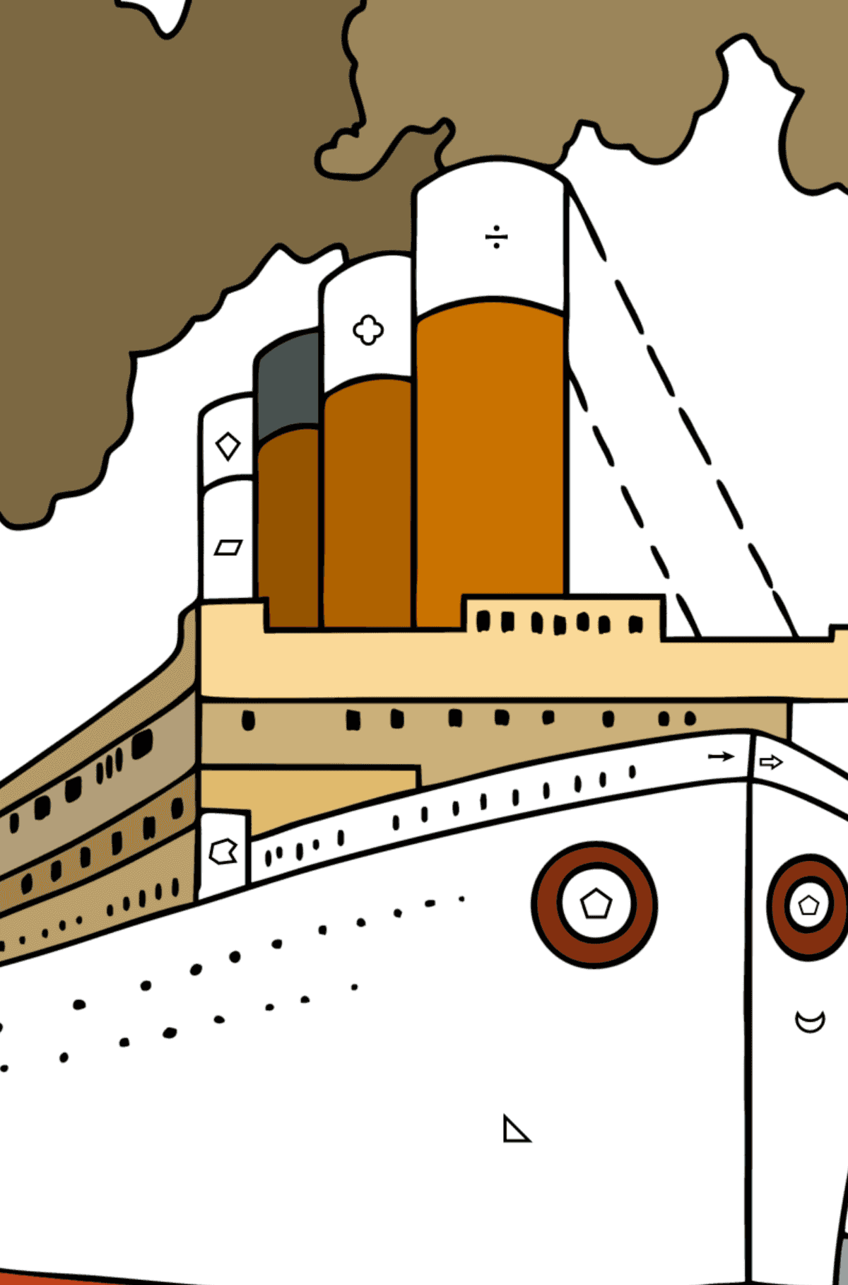 Раскраска Корабль в океане - Полезная картинка для Детей