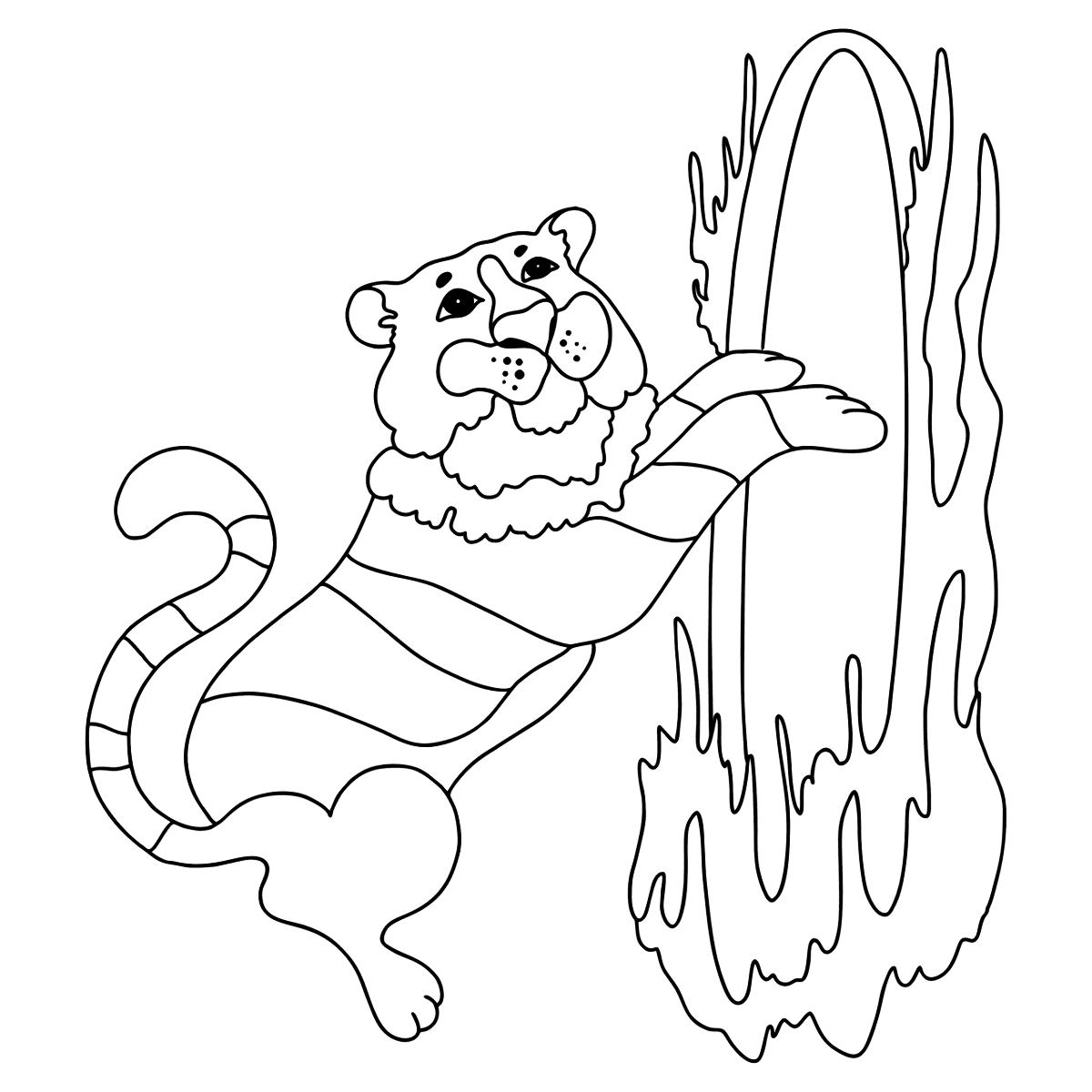 online-coloring-page-a-tiger-is-jumping