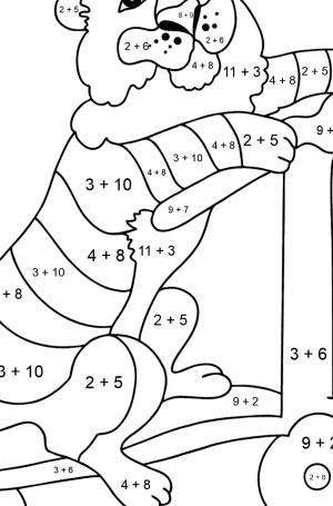 Download Coloring Page - A Tiger on a Fancy Scooter!