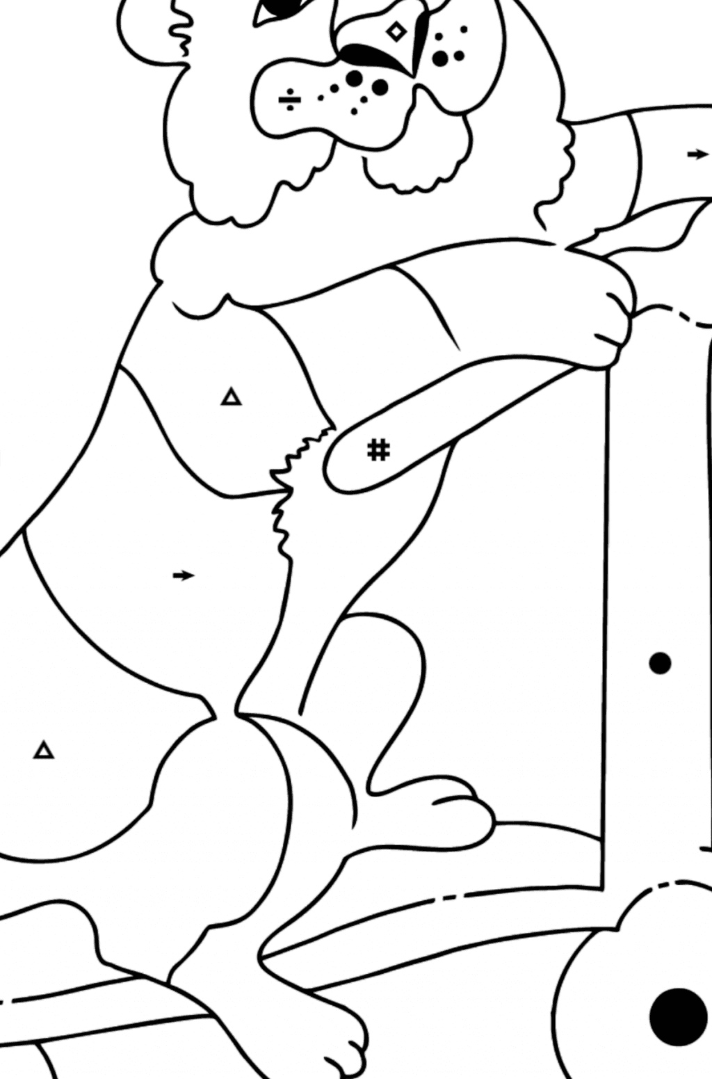 Coloring Page A Tiger On A Scooter Print Fo Free coloring-page-a-tiger-on-a-scooter-print-fo-free