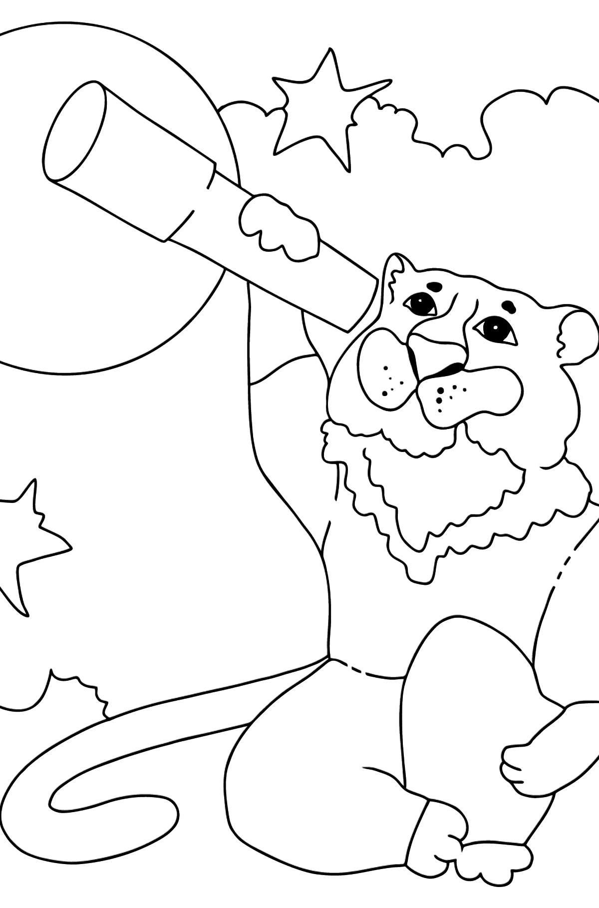 Coloring Page - A Tiger Stargazer - Coloring Pages for Kids
