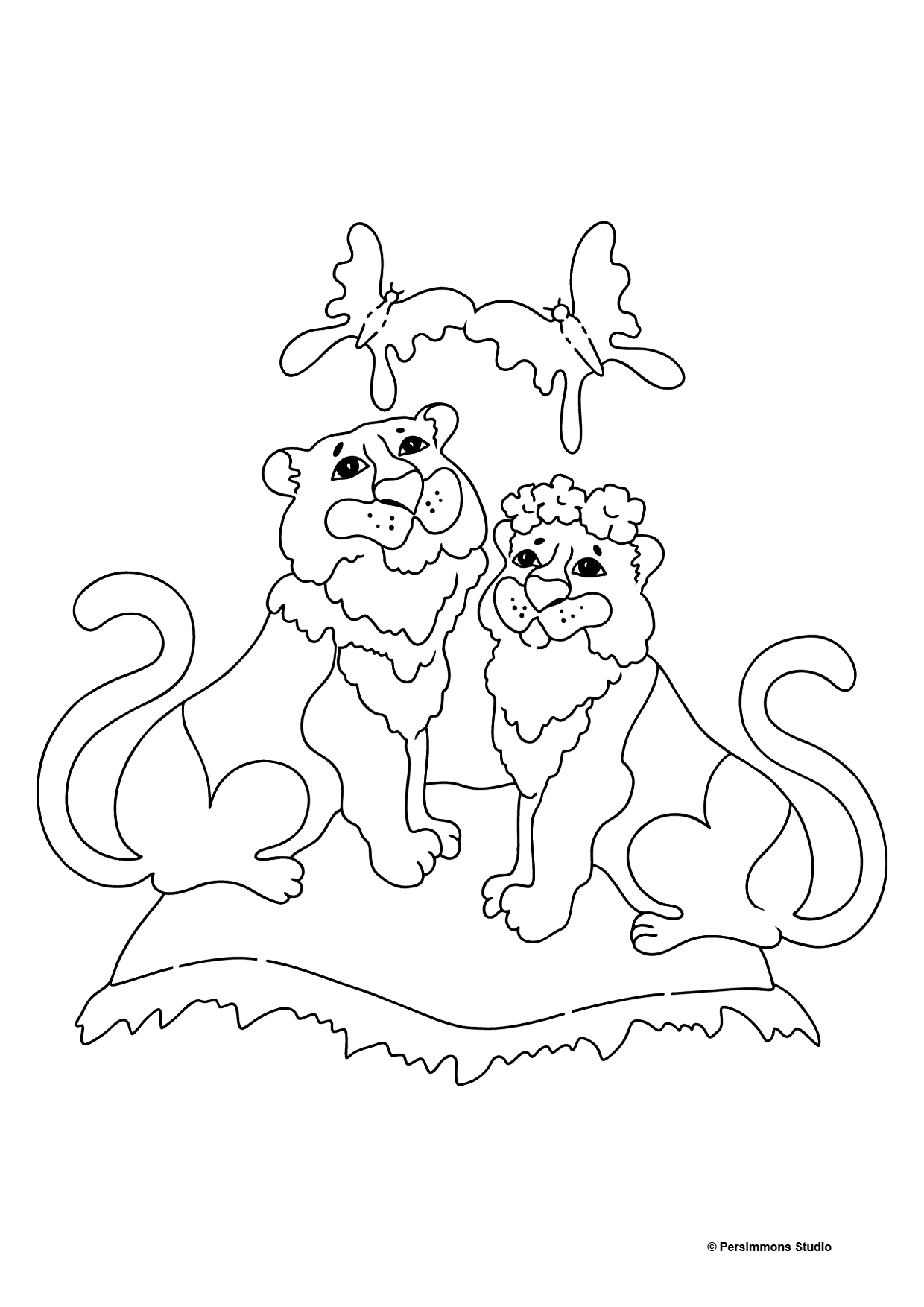 Coloring Page - A Tiger with a Tigress - Print fo free!
