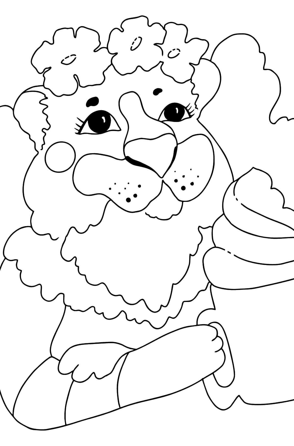 Desenho de tigresa fofa para colorir - Imagens para Colorir para Crianças