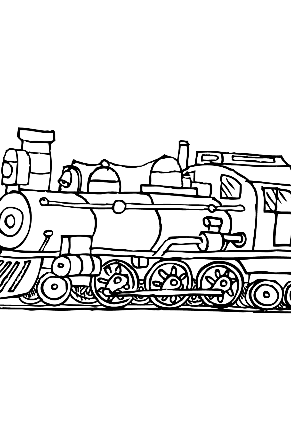 Tegning til fargelegging lokomotiv - Tegninger til fargelegging for barn