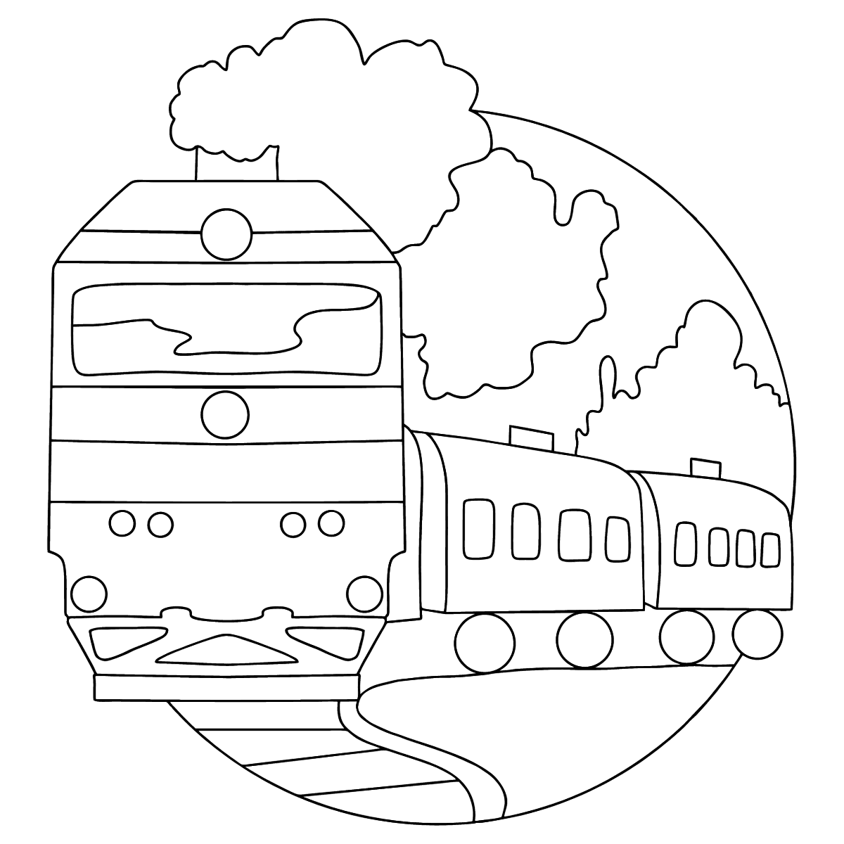 Поезд раскраска