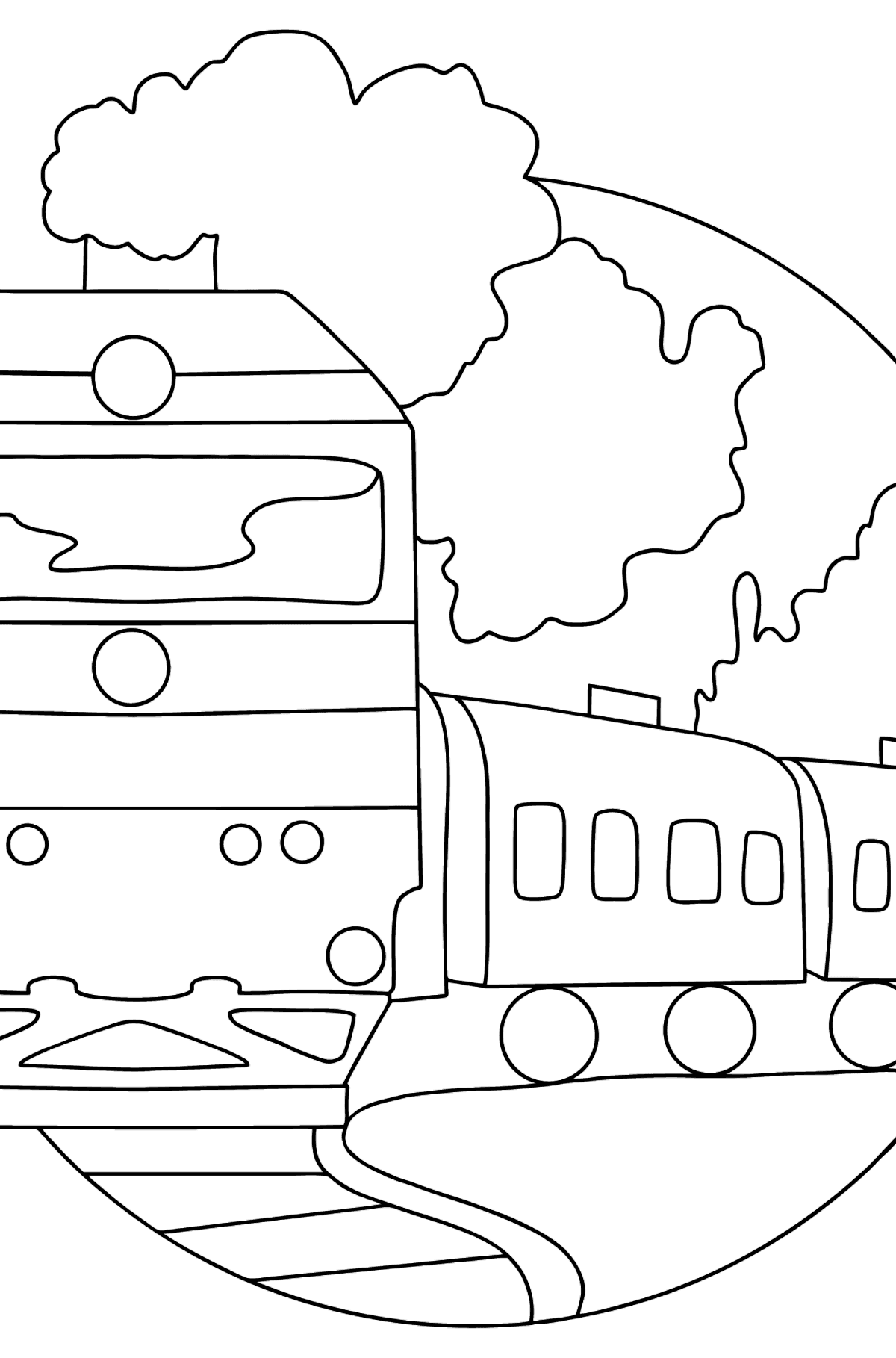 Раскраска поезд с вагонами - Картинки для Детей