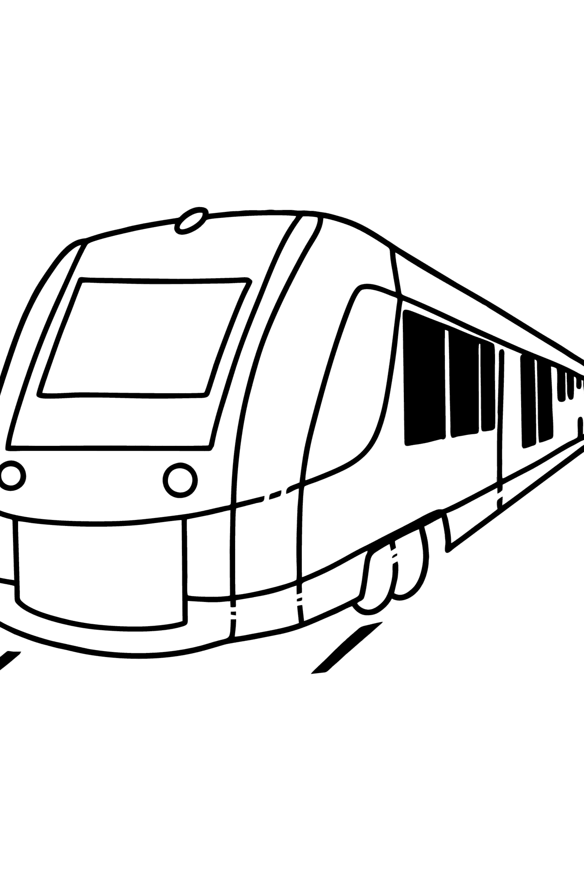 Desen de colorat tren electric - Desene de colorat pentru copii