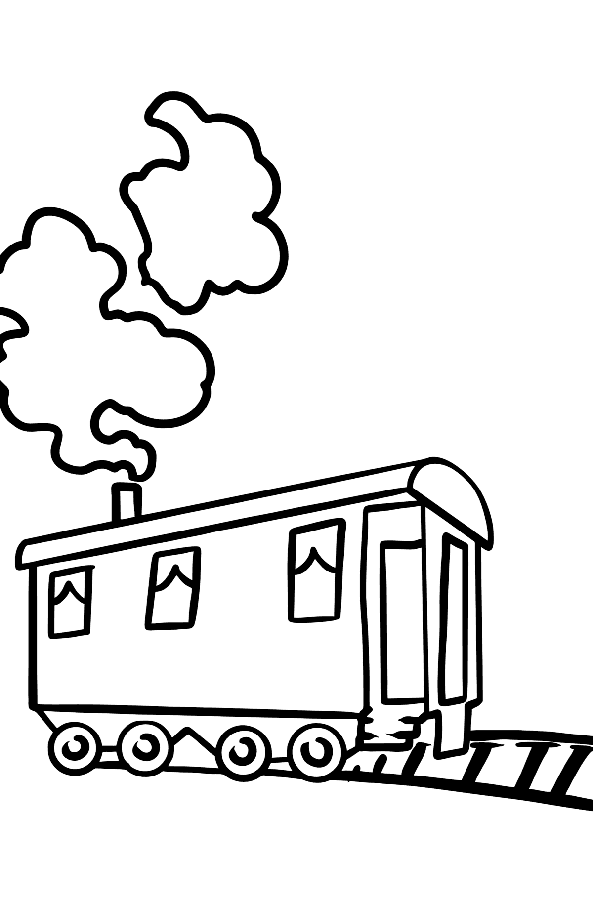 Desen de colorat vagon de tren - Desene de colorat pentru copii