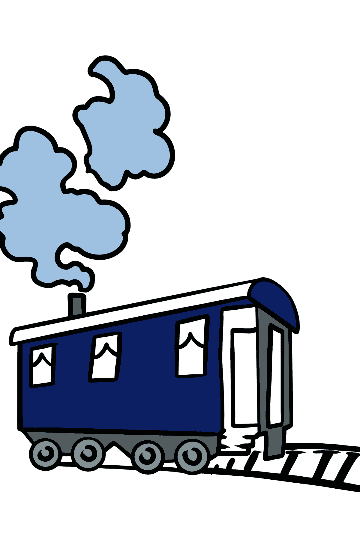 Tegning til fargelegging togvogn - Tegninger til fargelegging for barn