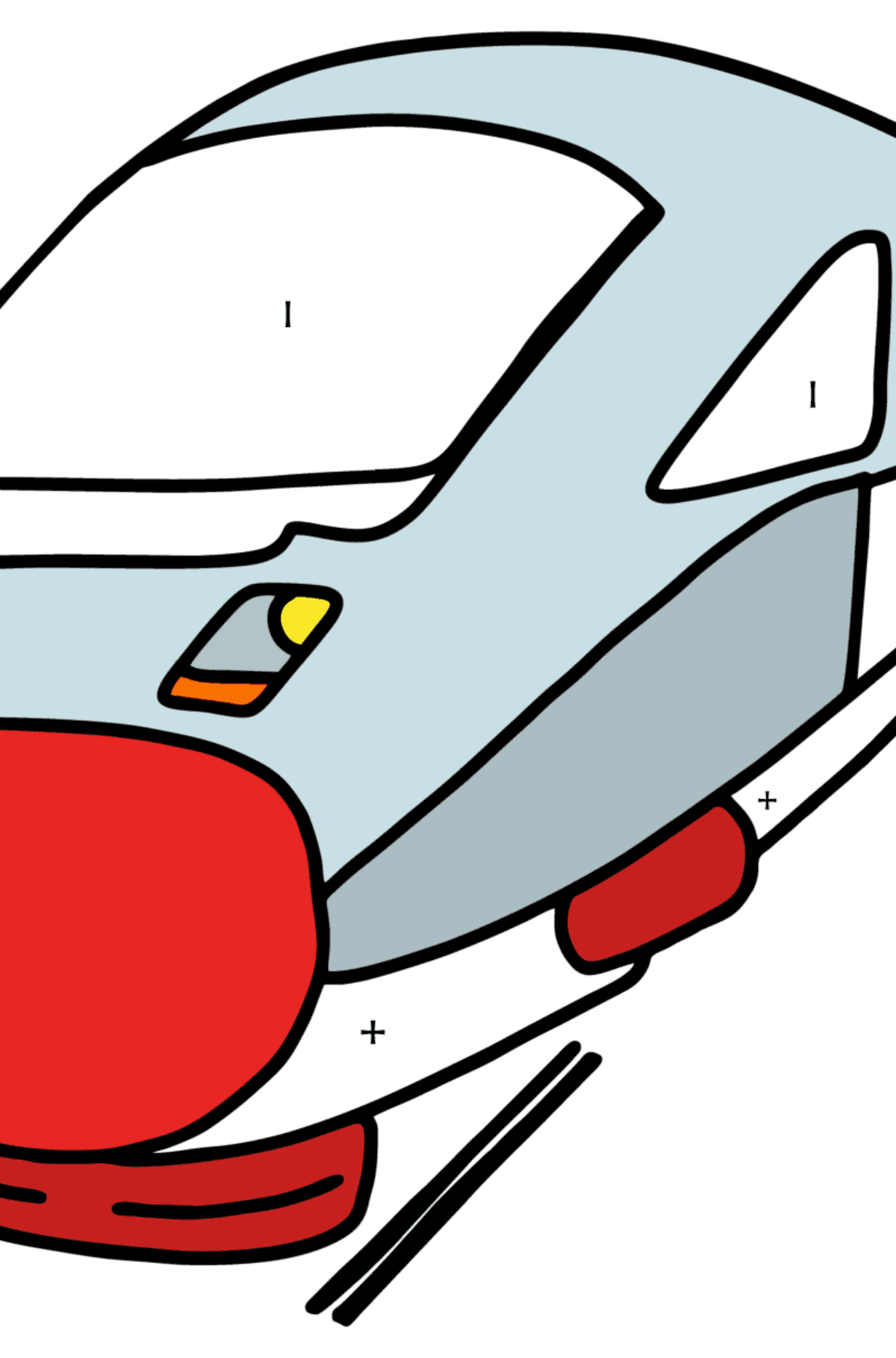 Train coloring page - Coloring by Symbols for Kids