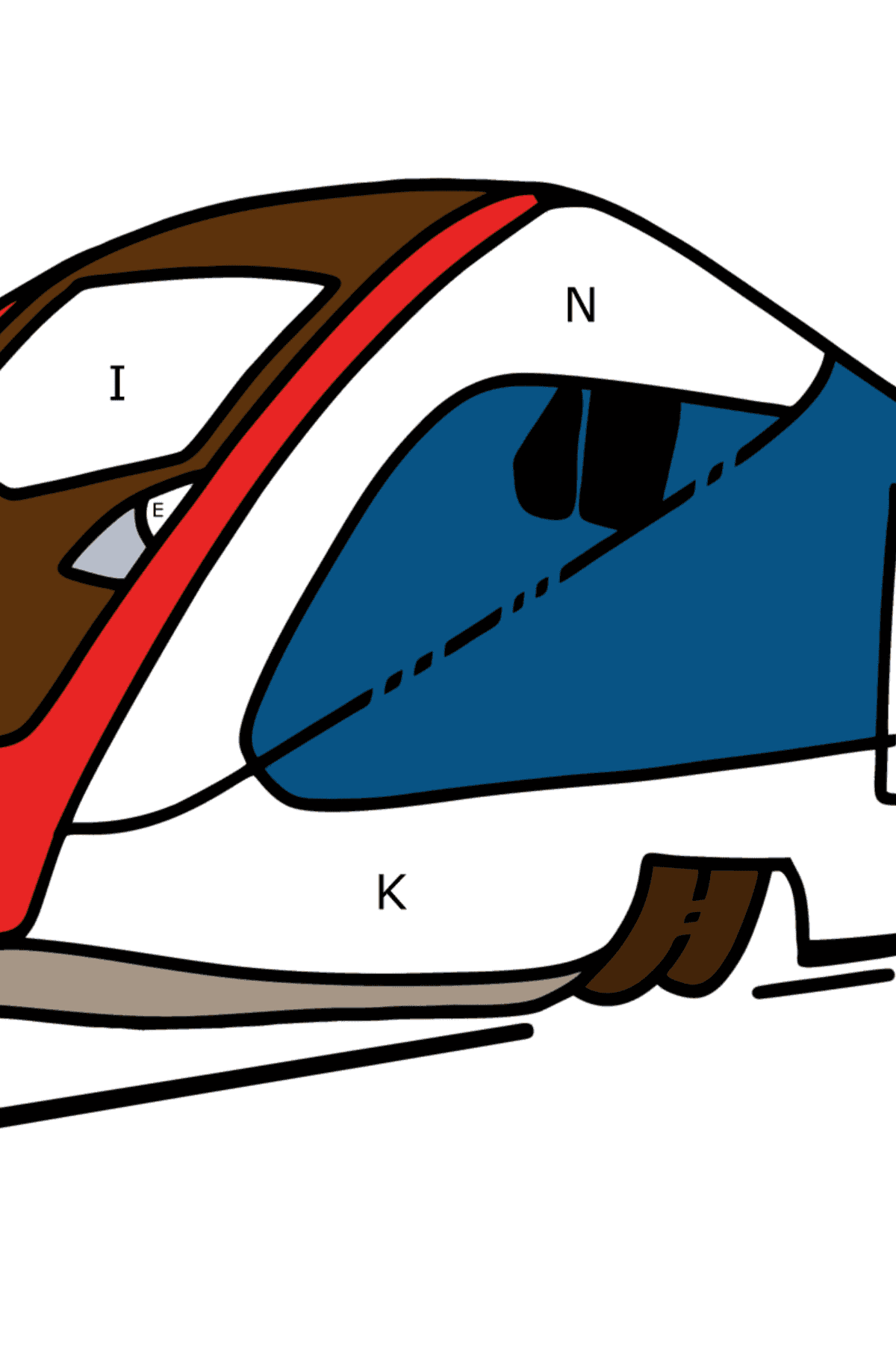 Train coloring page for children - Coloring by Letters for Kids