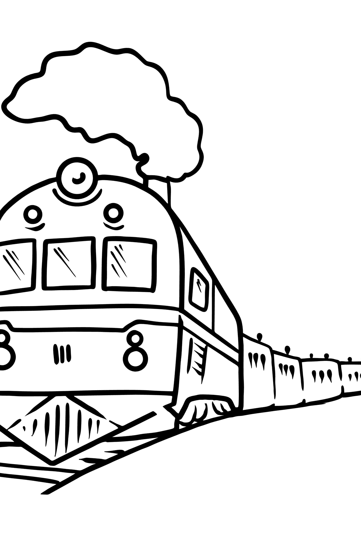 Mewarnai gambar kereta api untuk anak-anak - Mewarnai gambar untuk anak-anak