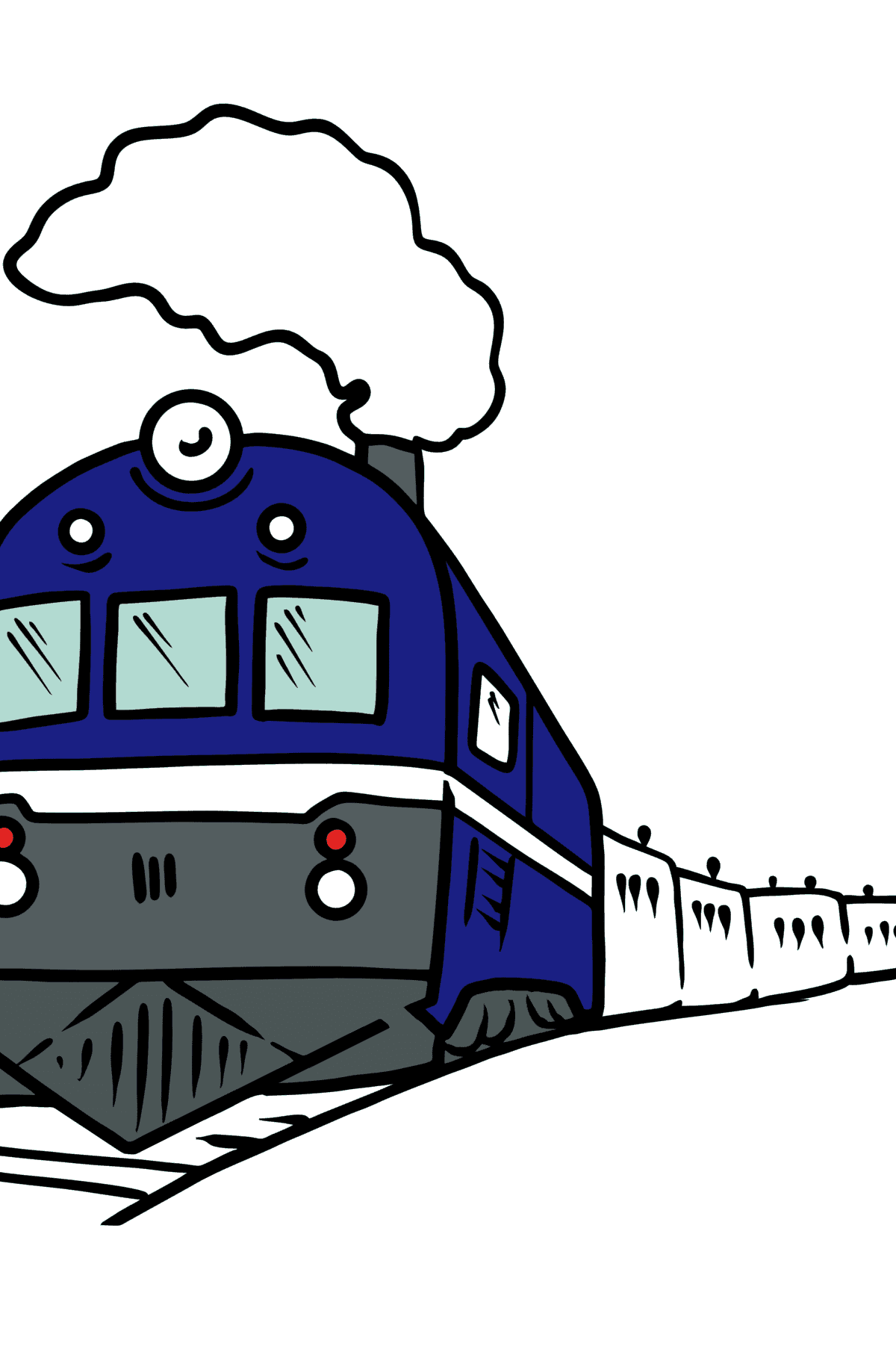 Desen de colorat tren pentru copii - Desene de colorat pentru copii