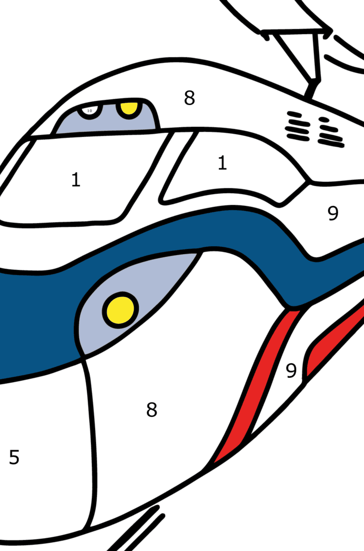 Desenho para colorir de Trem online - Colorir por Números para Crianças