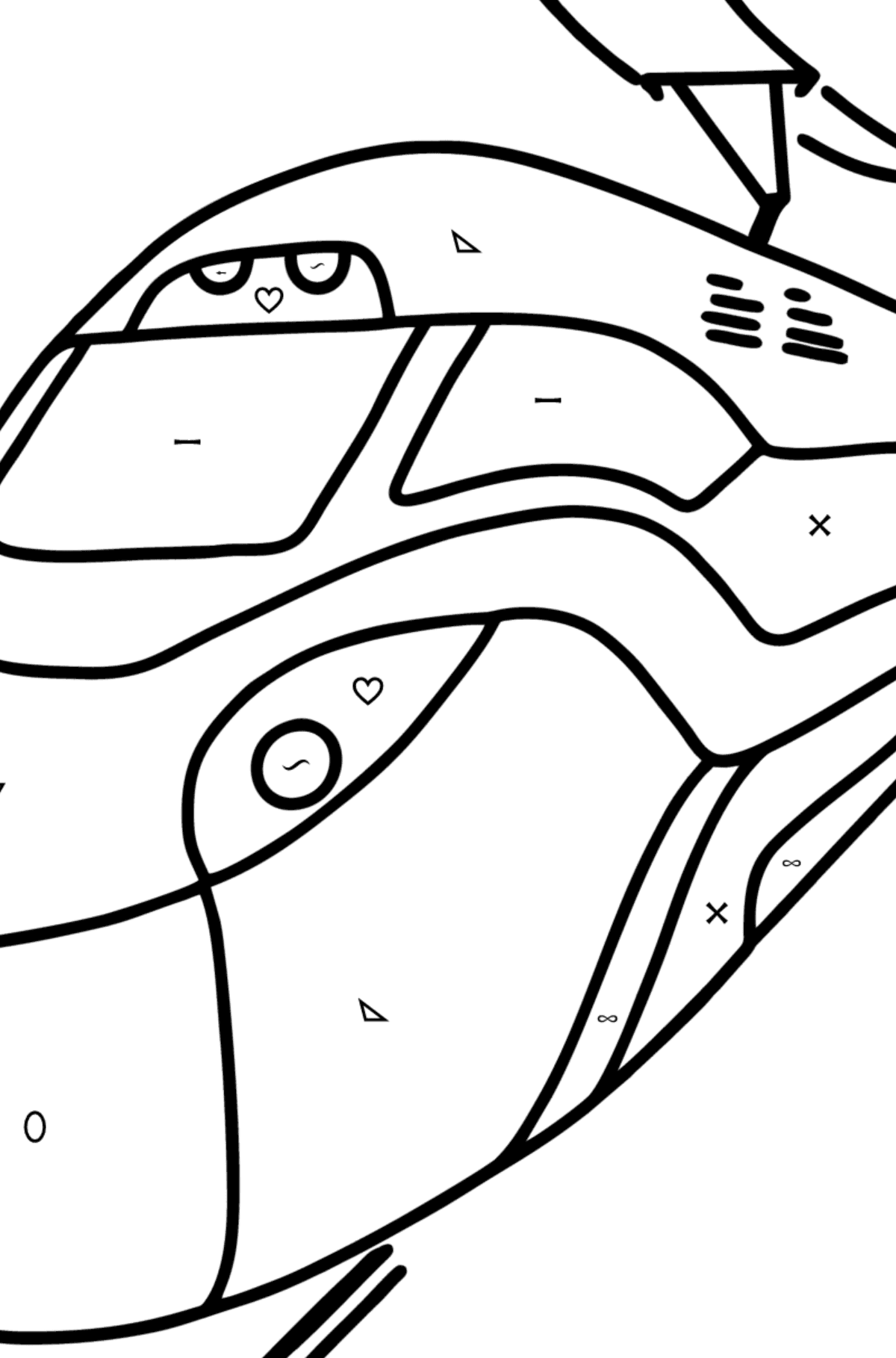Train coloring page online - Coloring by Symbols and Geometric Shapes for Kids
