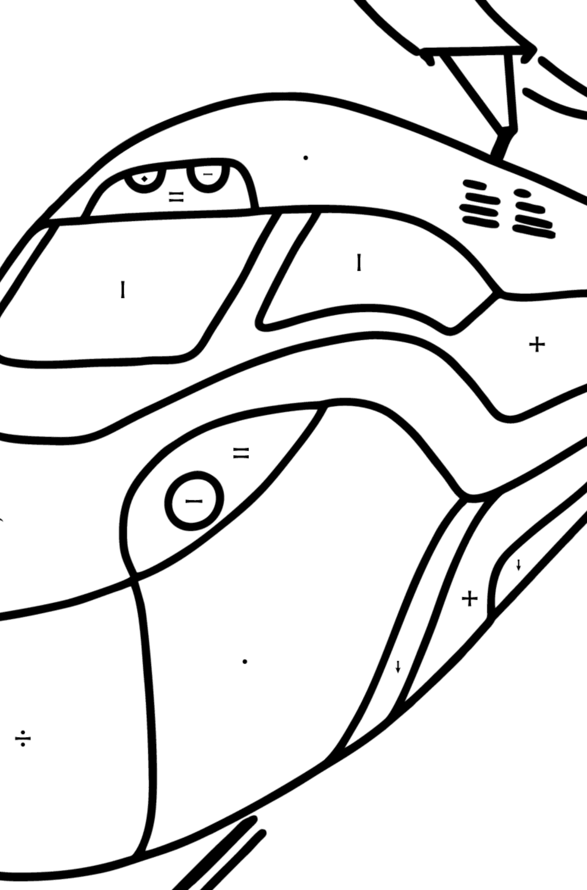 Train coloring page online - Coloring by Symbols for Kids