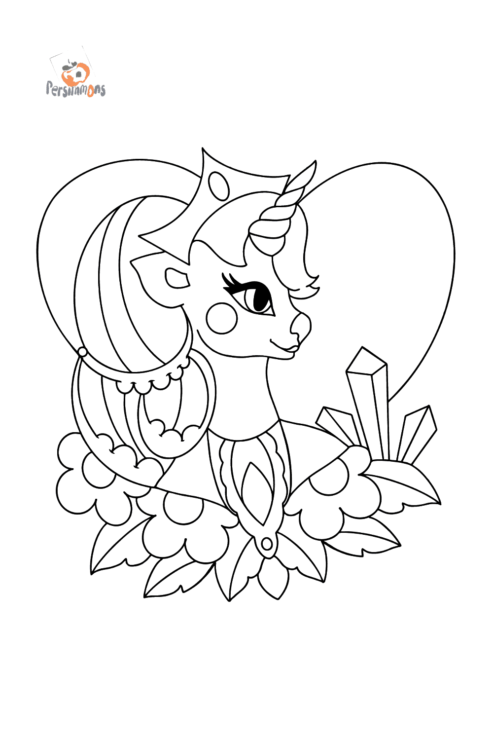Coloring Page A Unicorn Queen Print Pictures A4