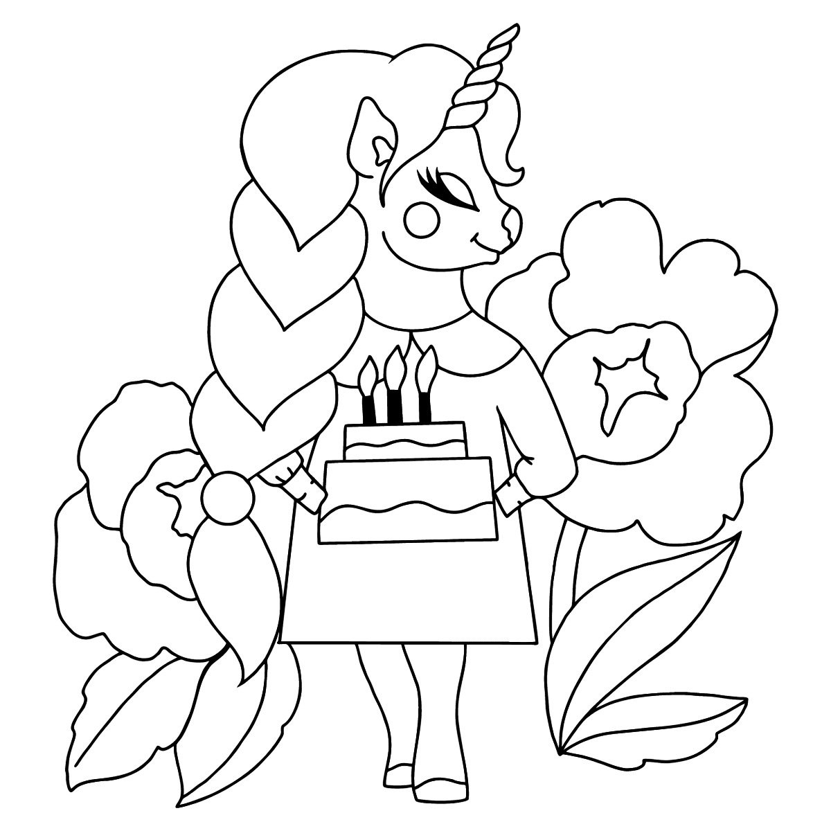 700 Unicorn Coloring Pages Happy Birthday  Latest HD