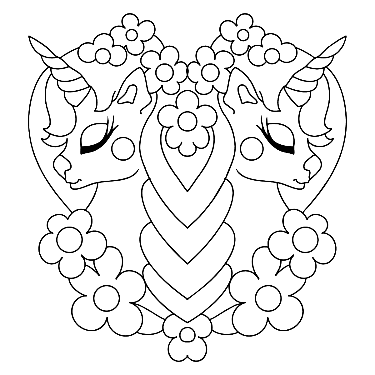 Coloring page cartoon Unicorn ♥ Online and Print for Free