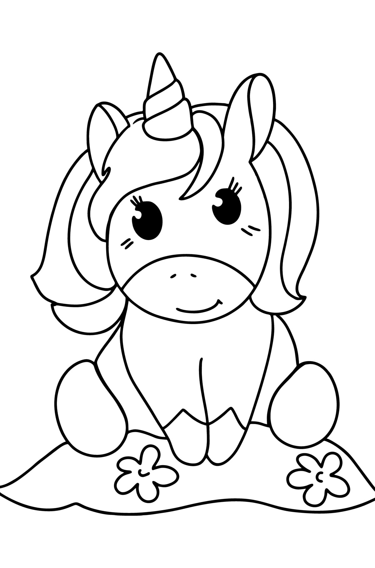 Cartoon unicorn coloring page ♥ Online and Print for Free