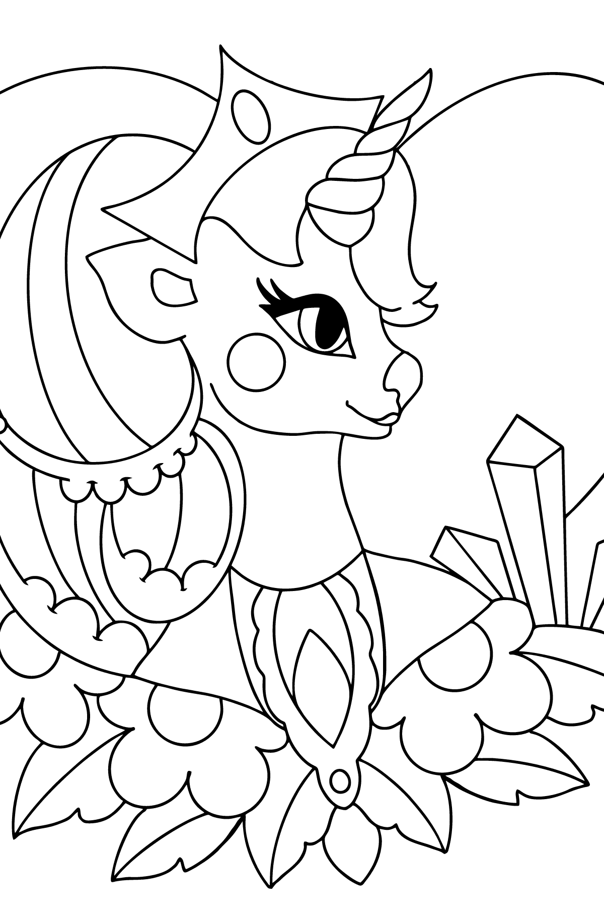 Beautiful Unicorn coloring page - Coloring Pages for Kids