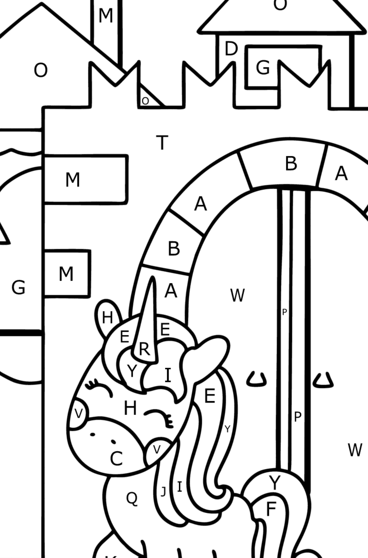 Dreamland coloring page - Coloring by Letters for Kids
