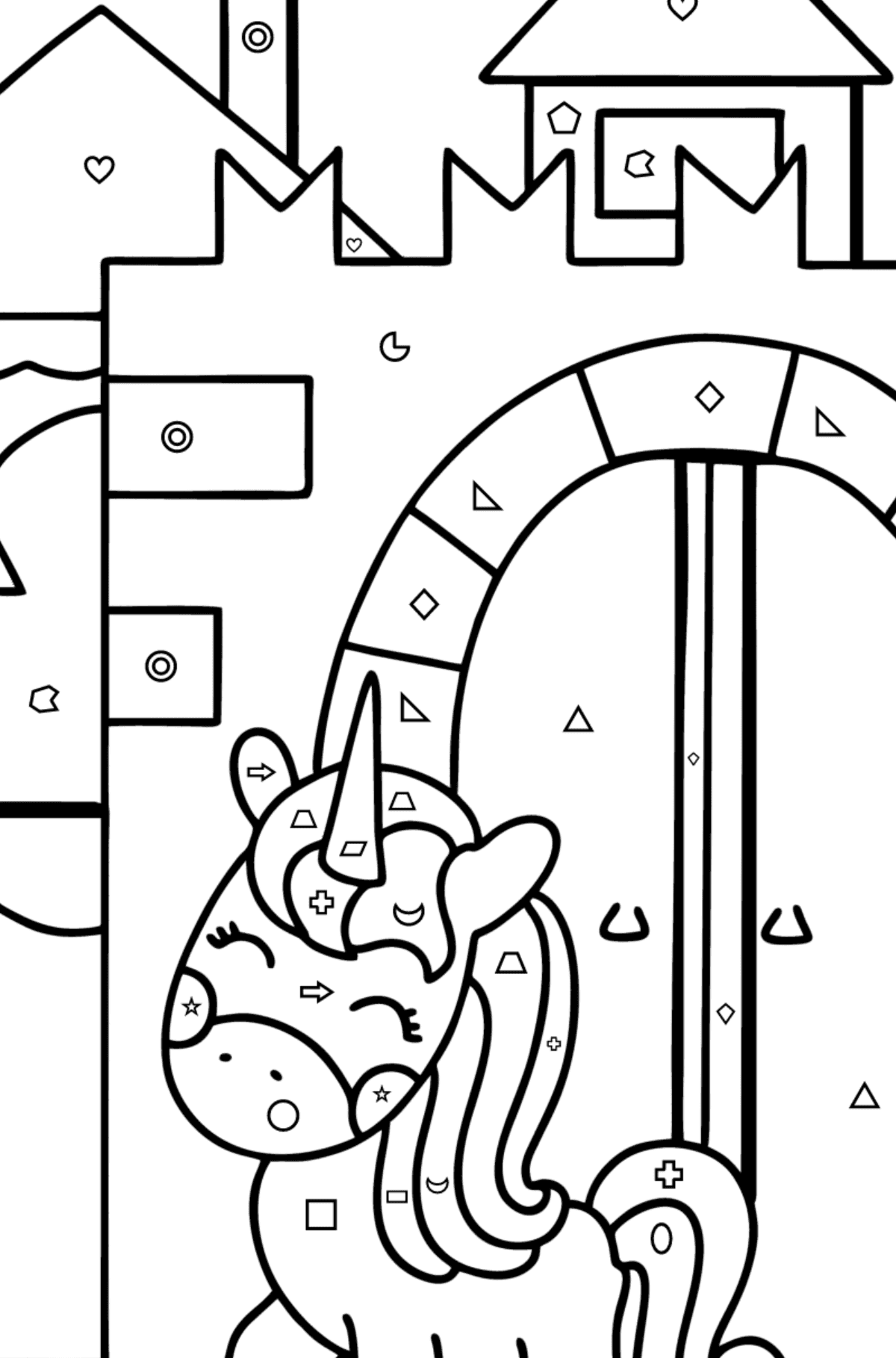 Dreamland coloring page - Coloring by Geometric Shapes for Kids