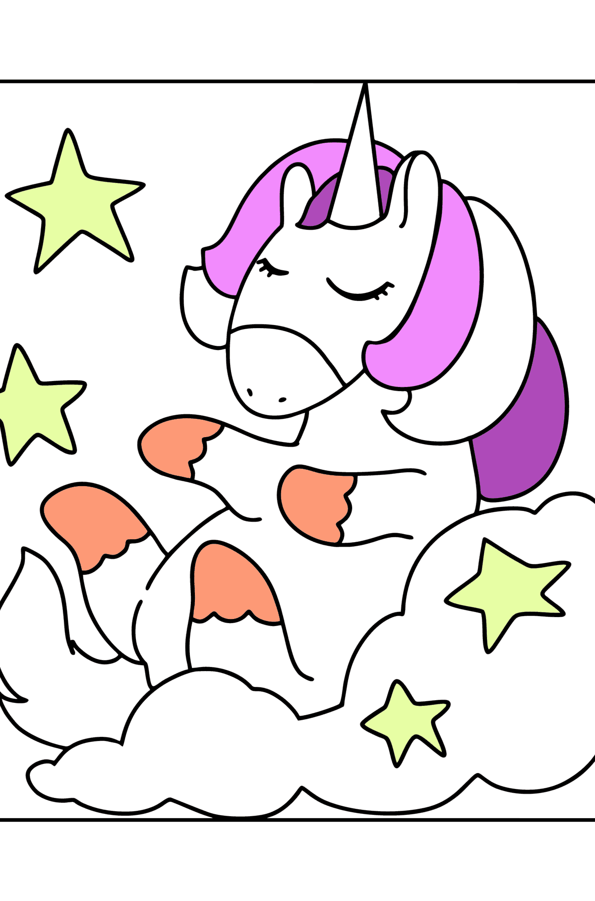 Funny unicorn coloring page - Coloring Pages for Kids
