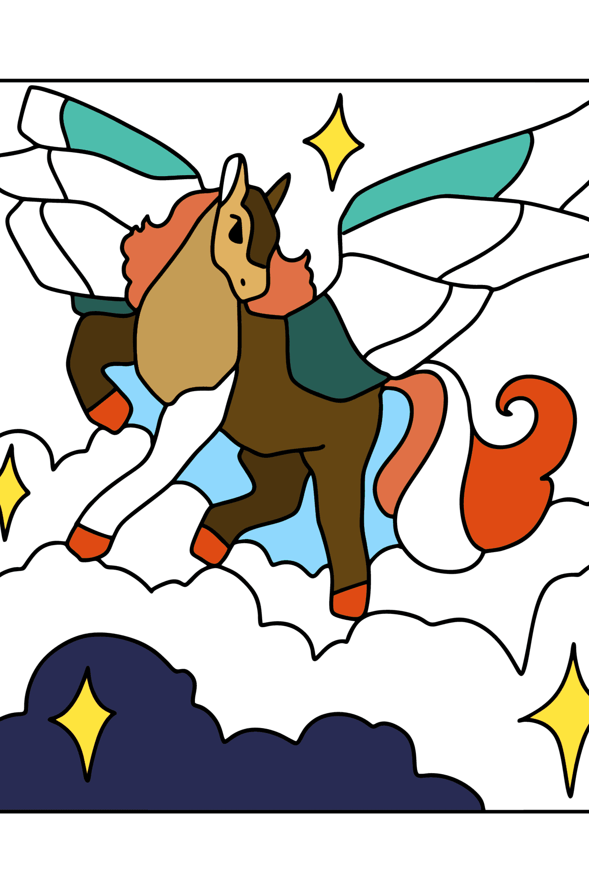 Värityskuva Pegasus - Värityskuvat lapsille