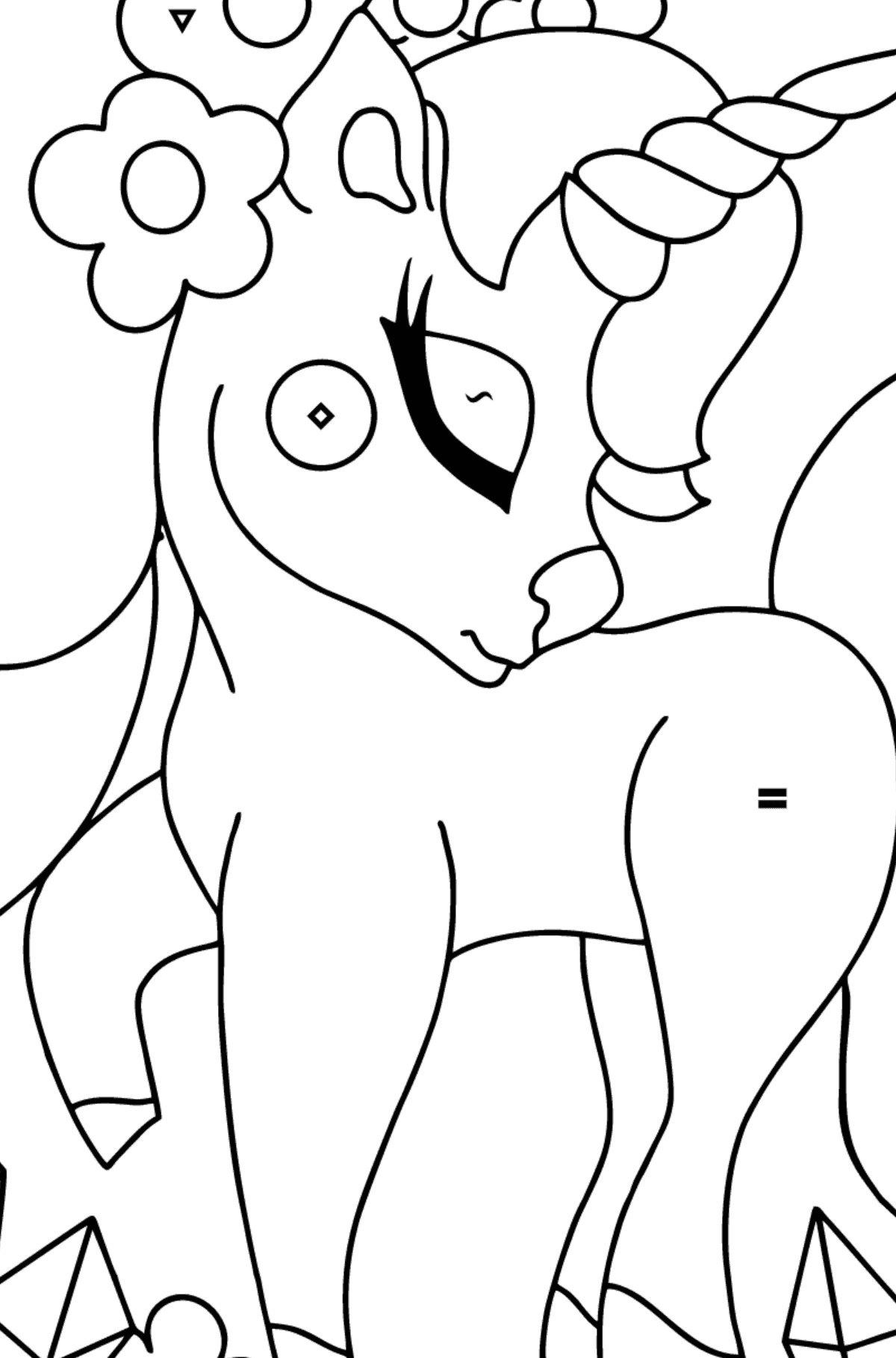 Simple Unicorn Coloring Book for Kids - Coloring by Symbols for Kids
