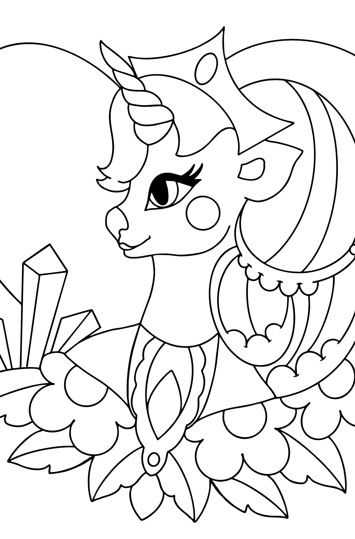 Cute Unicorn colouring page - Coloring Pages for Kids